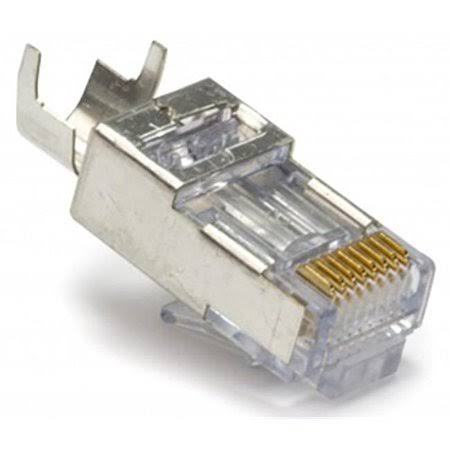 Platinum Tools PLAT-100022C EZ-RJ45 Cat5-5e-6 Shielded Connectors with External Ground - Solid or Stranded - Clamshell - Pack of