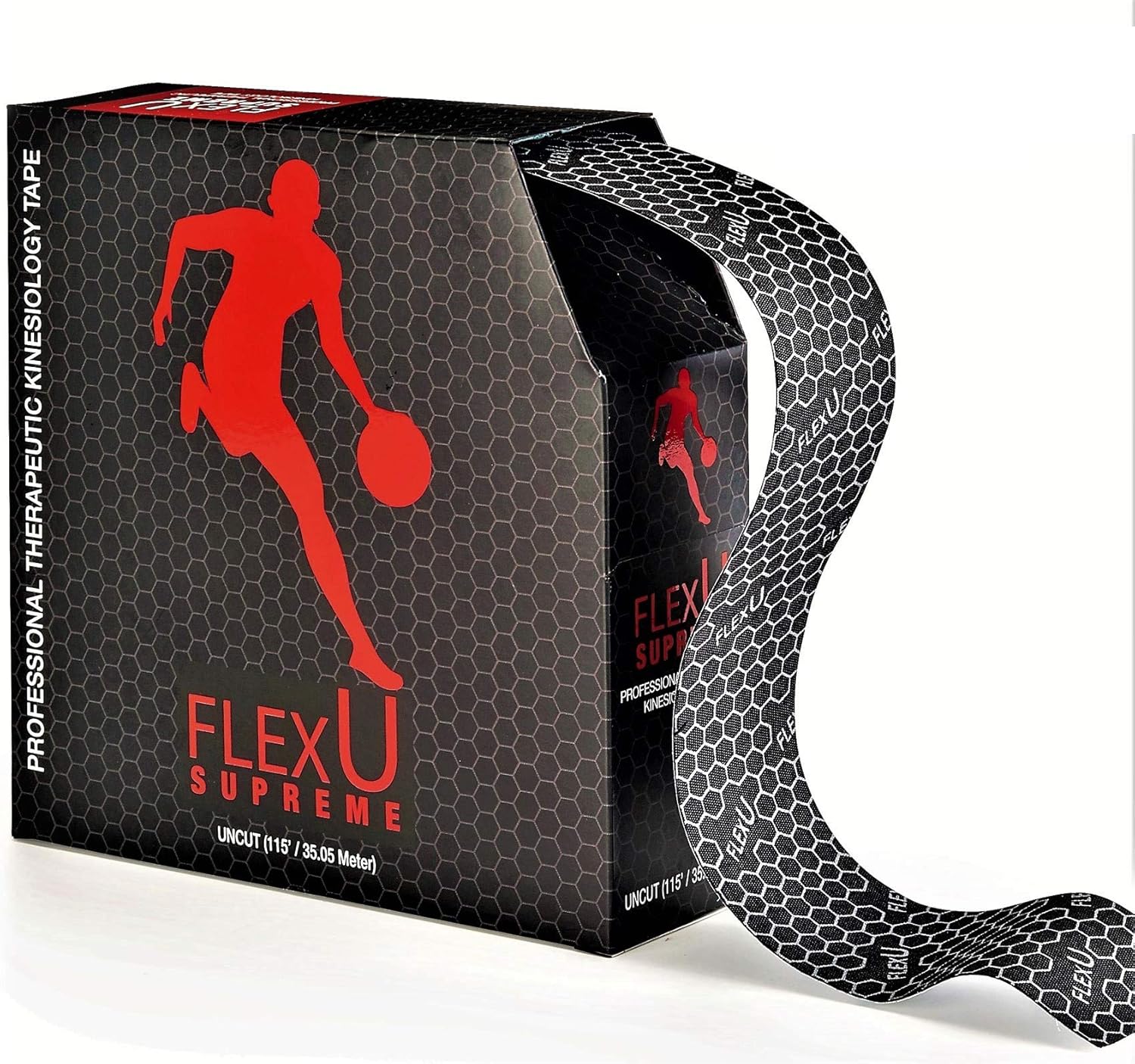 FlexU Kinesiology Tape; Professional Grade Rayon Fabric; Pre-Cut or Continuous. Highly Durable; Hypoallergenic Latex-Free; Reduces Swellings & Induces Faster Recovery in Sports Related Injuries. Pack of 2