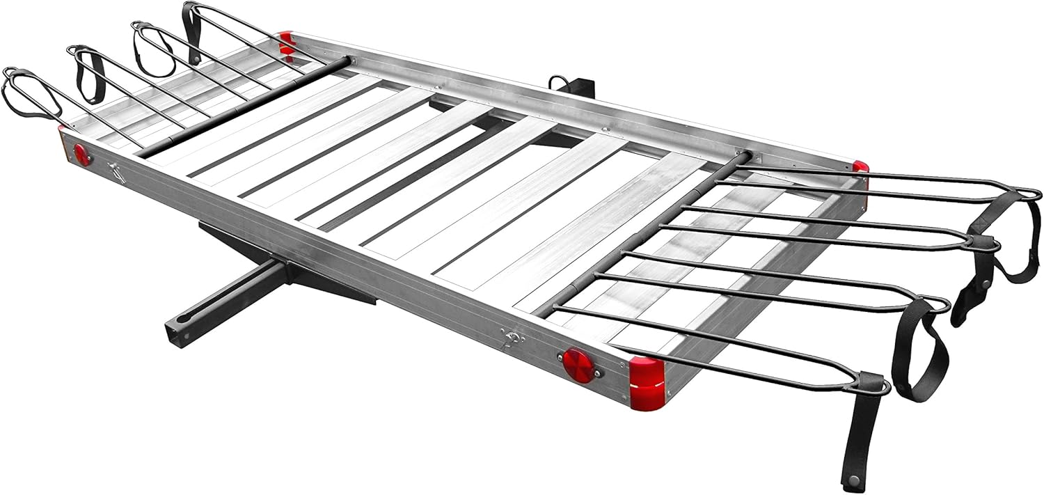 Tow Tuff TTF-2762ACBR 2-in-1 Aluminum Cargo Carrier with Bike Rack
