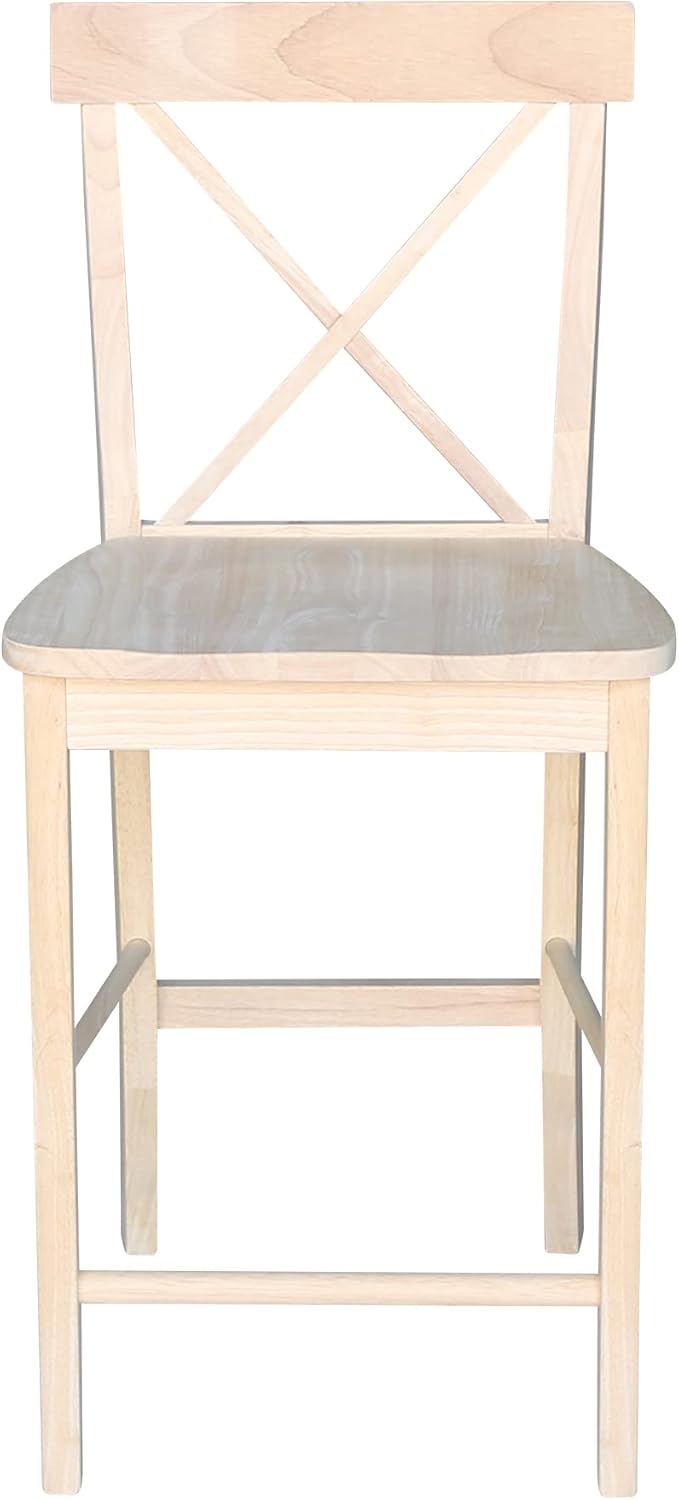 International Concepts X- Back Stool, 24-Inch SH, Unfinished
