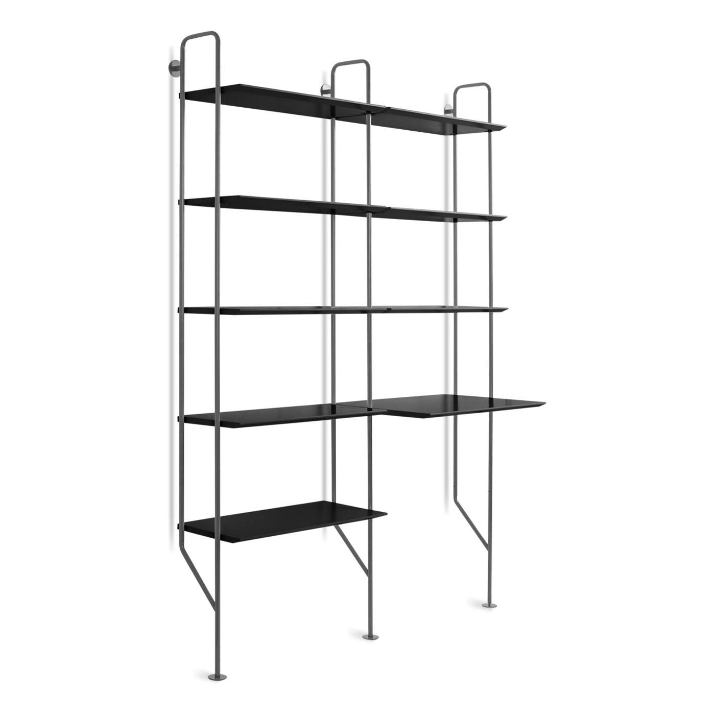 Hitch Add-On Bookcase and Desk Blu Dot Frame Color: Slate, Shelves Color: Black