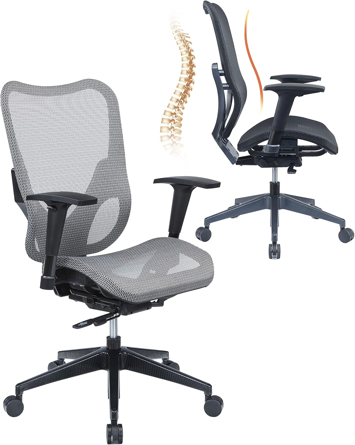 Mesh3 Home Office Mesh Chair Ergonomic Desk Chair with Back Support and Adjustable Armrests for Work from Home and Student Desk Chair with Wheels BIFMA Black HY-104BK