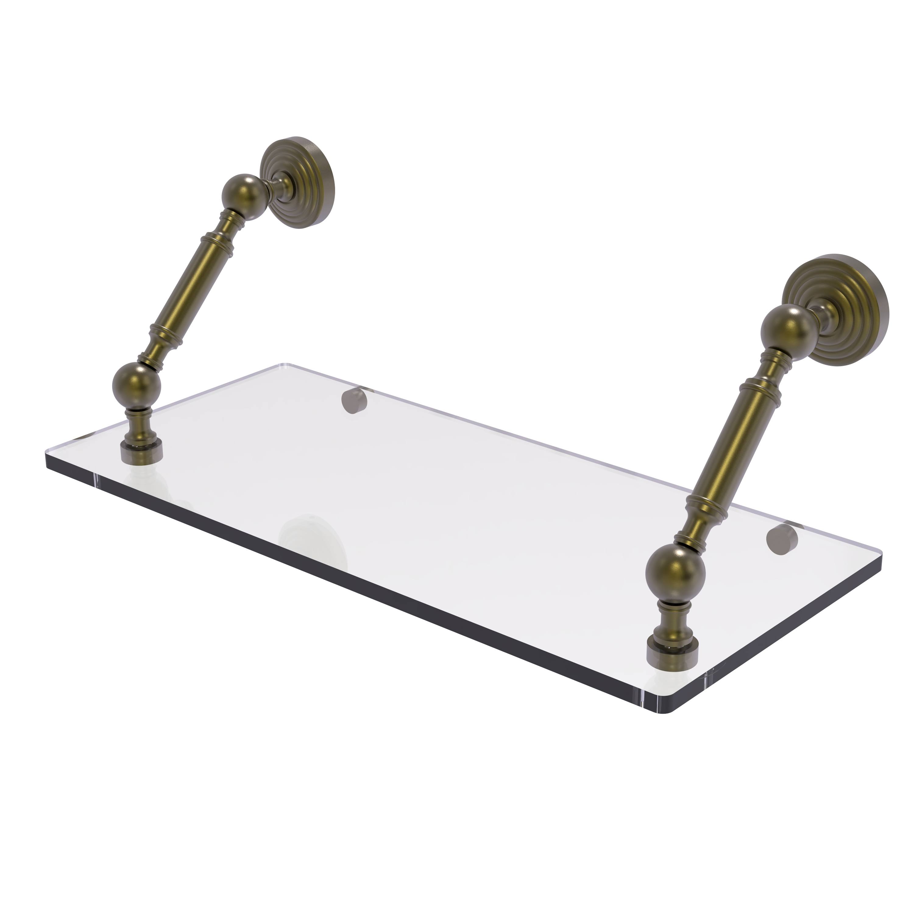 Allied Brass WP-1-18-ABR 18 in. Waverly Place Collection Floating Glass Shelf Antique Brass