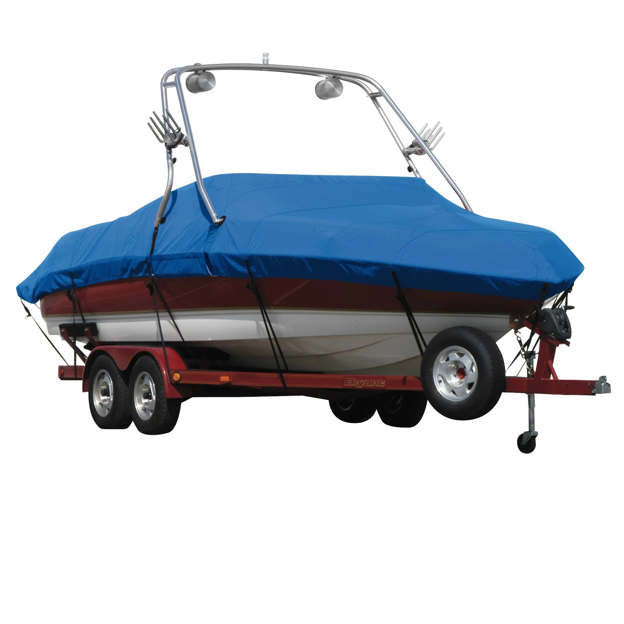 Covermate Exact Fit Sharkskin Boat Cover for Malibu Wakesetter 21 VLX w/ Titan Tower Folded Down Covers Platform in Blue