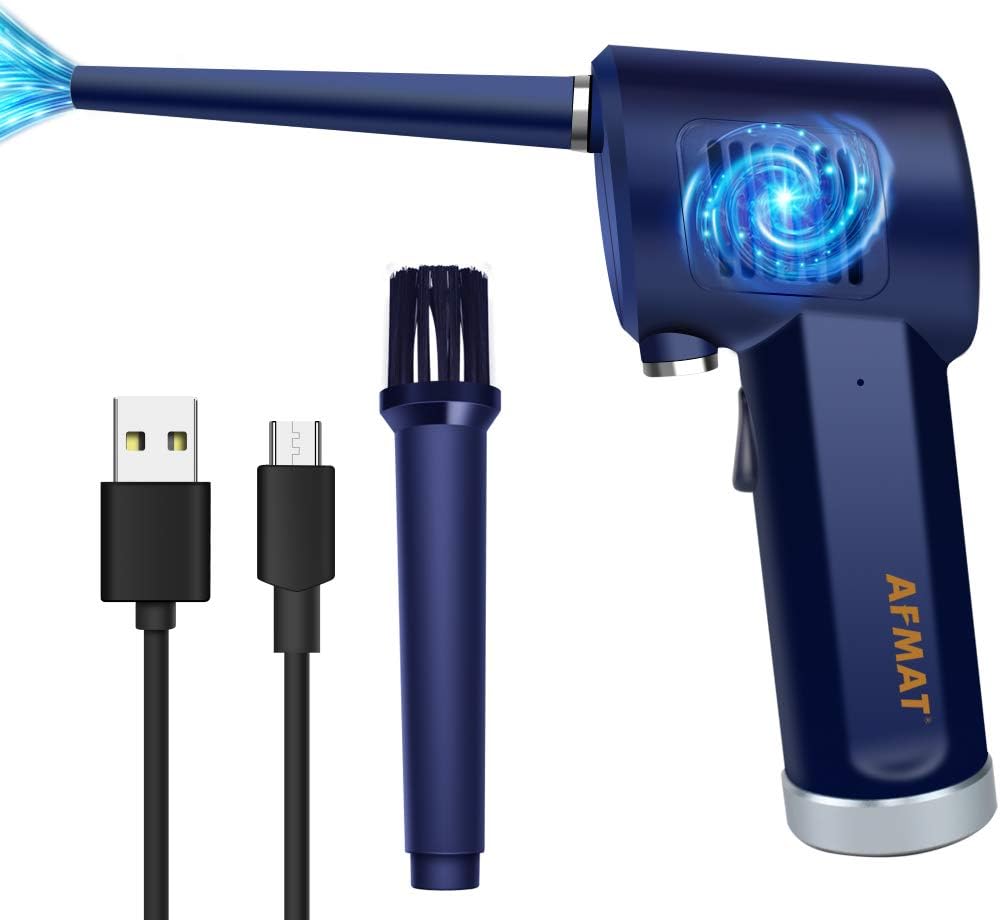 Cordless Compressed Air Duster for Computers, Keyboard Air Spray Cleaner, Dust Cleaner Compressed Air for Car, Compressed Air Cleaning, Cordless Air Duster Rechargeable, 6000mAh, 10W Fast Charging Pack of 2