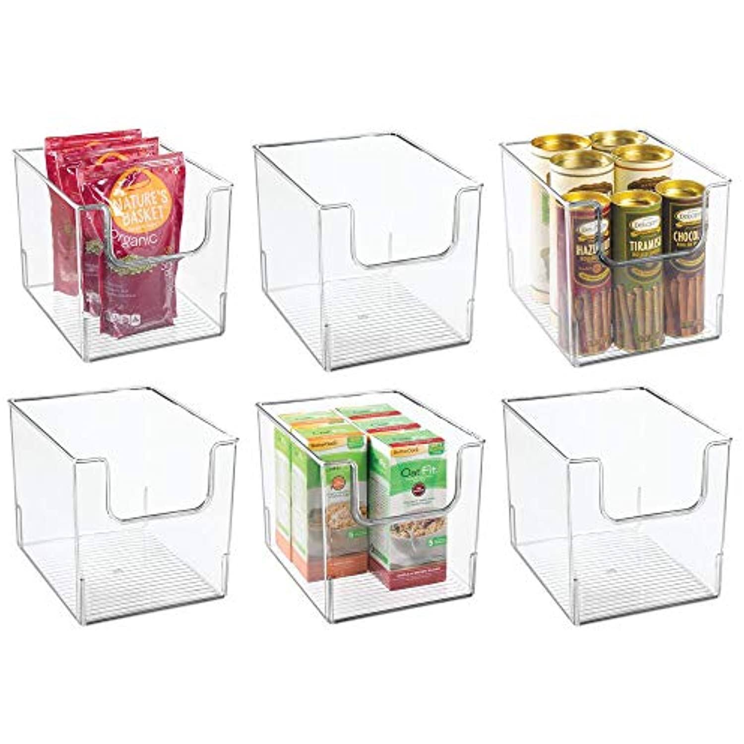 mDesign Plastic Food Storage Organizer Bin for Kitchen 6 Pack
