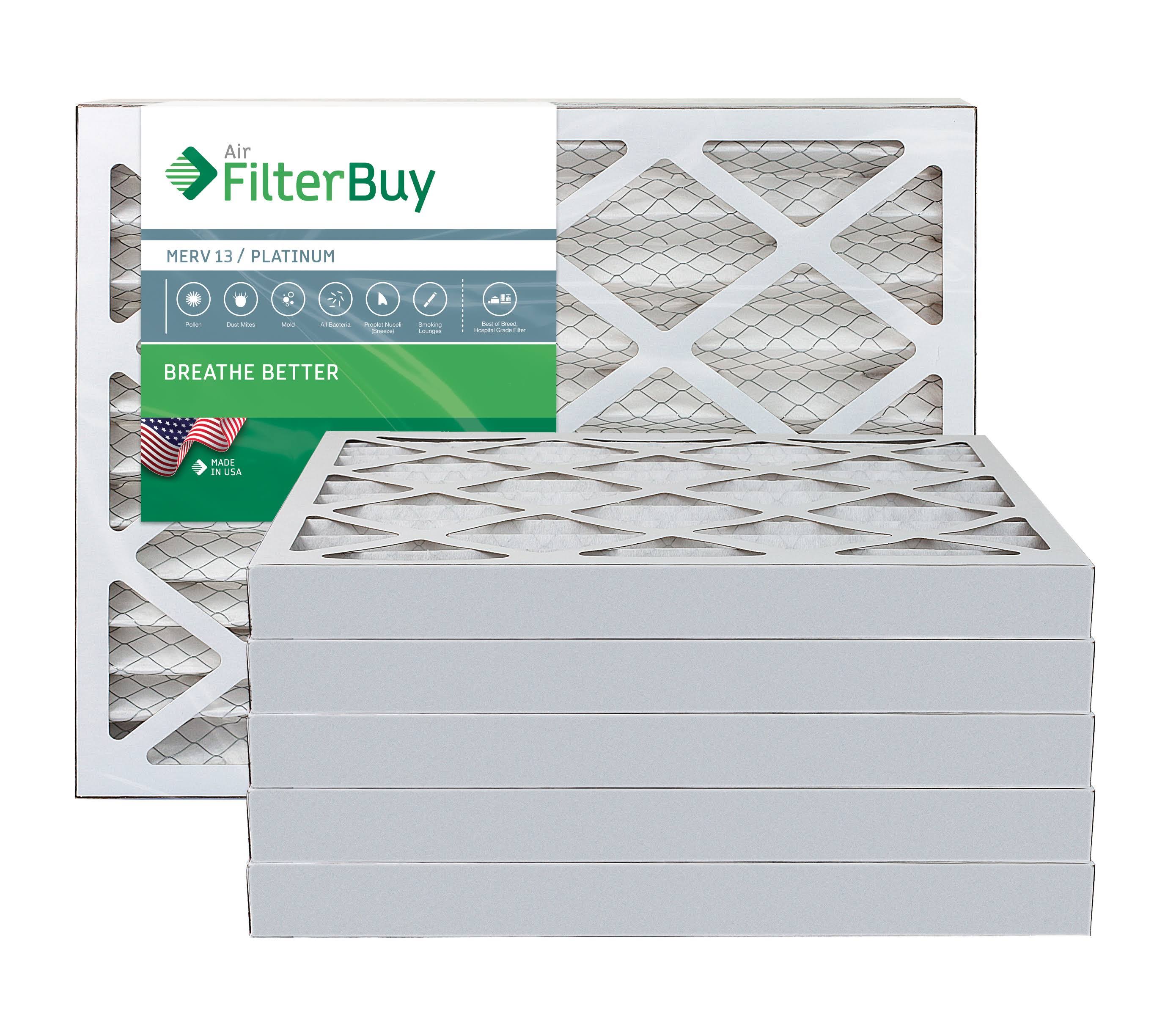 AFB Platinum MERV 13 16x20x2 Pleated AC Furnace Air Filter. Pack of 6 Filters. 100% produced in The USA.