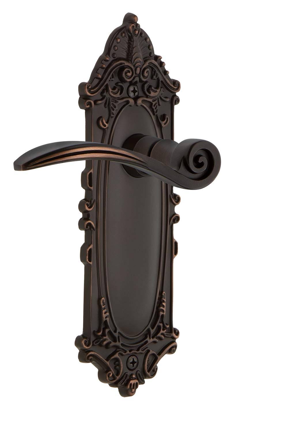 Nostalgic Warehouse VICSWN_PRV_238_NK Swan Privacy Door Lever Set with Victorian Timeless Bronze