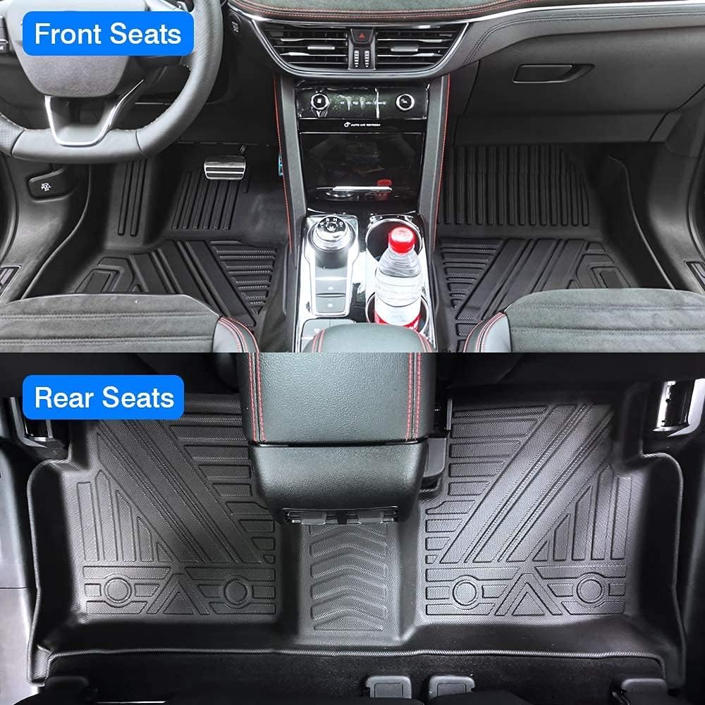 KUST Custom Fit Floor Mats for Ford Escape 2022 2021 2020 No-Hybird (NOT Fit Hybrid Models) Floor Liner All Weather Car Mats 1st & 2nd Row Liners Full Set Black Non-Slip