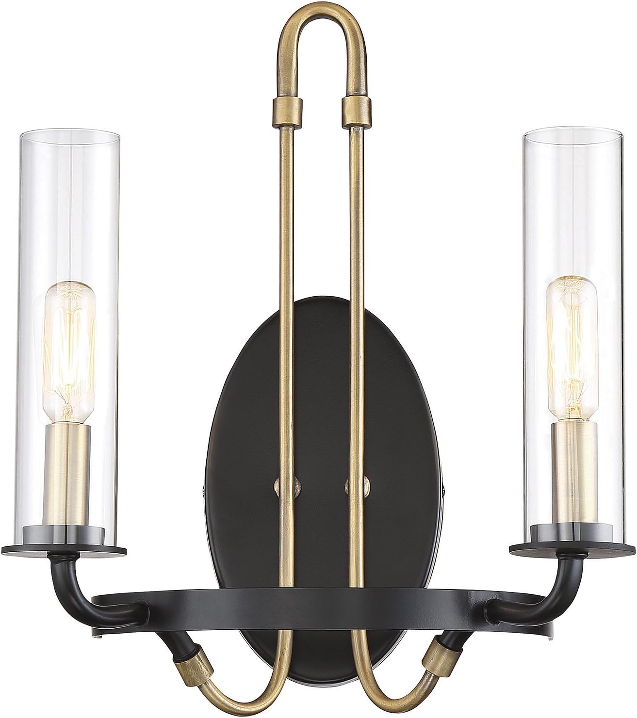Savoy House 9-8073-2-51 Kearney 2 Light 12 inch Vintage Black with Warm Brass Sconce Wall Light