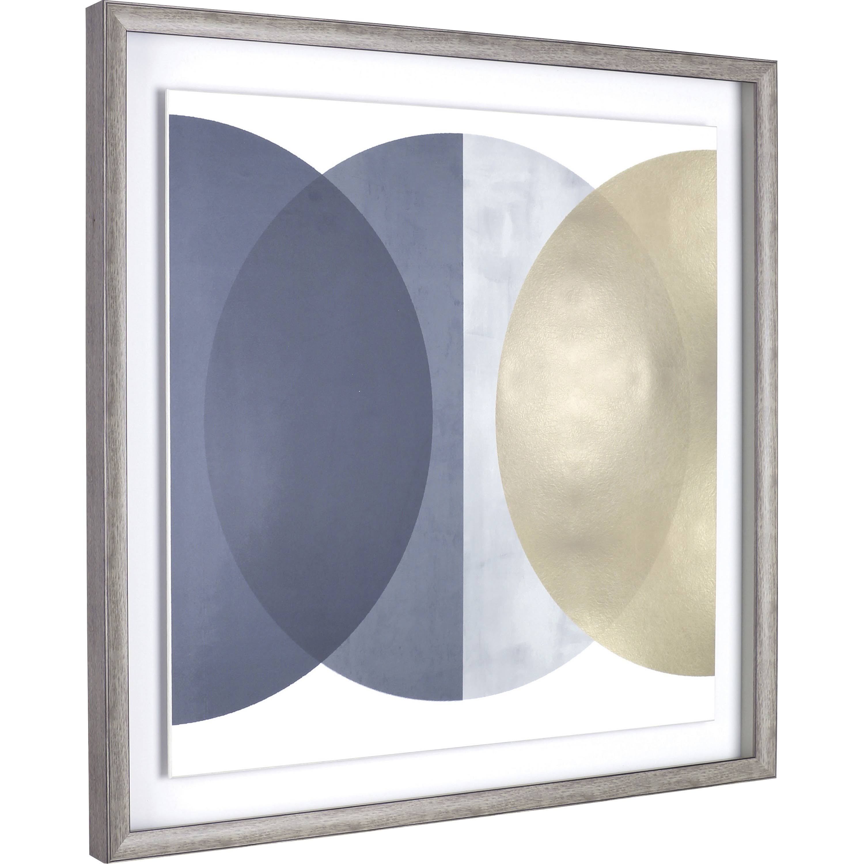 Lorell Circle Design Framed Abstract Art, Gray