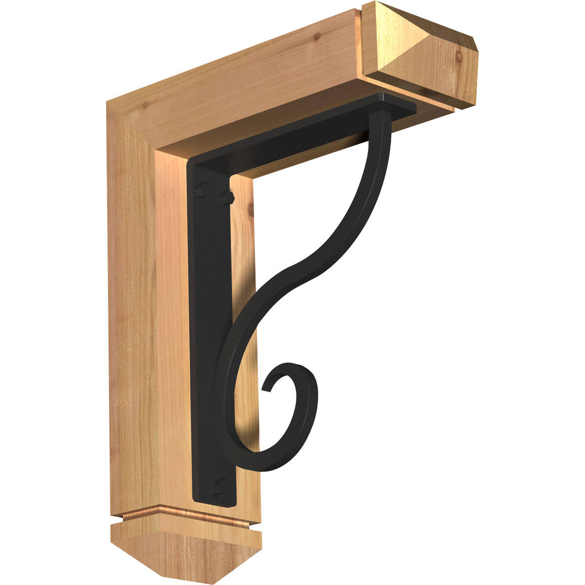 Ekena Millwork 3 1/2x22W x 11 1/2x22D x 14x22H Ashford Arts u0026 Crafts Ironcrest Smooth BRACKET, Western Red Cedar (1 1/2x22W