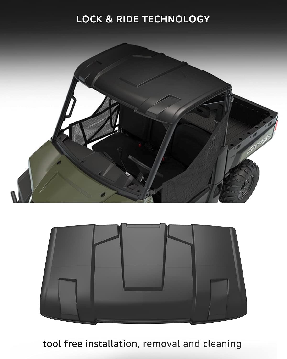 A & UTV PRO Ranger XP 1000 Roof, Plastic Hard 3-Seat Sport Top Roof Compatible with 2013-2022 Polaris Ranger Full Size XP 570/900 / 1000, Replace OEM #2882911