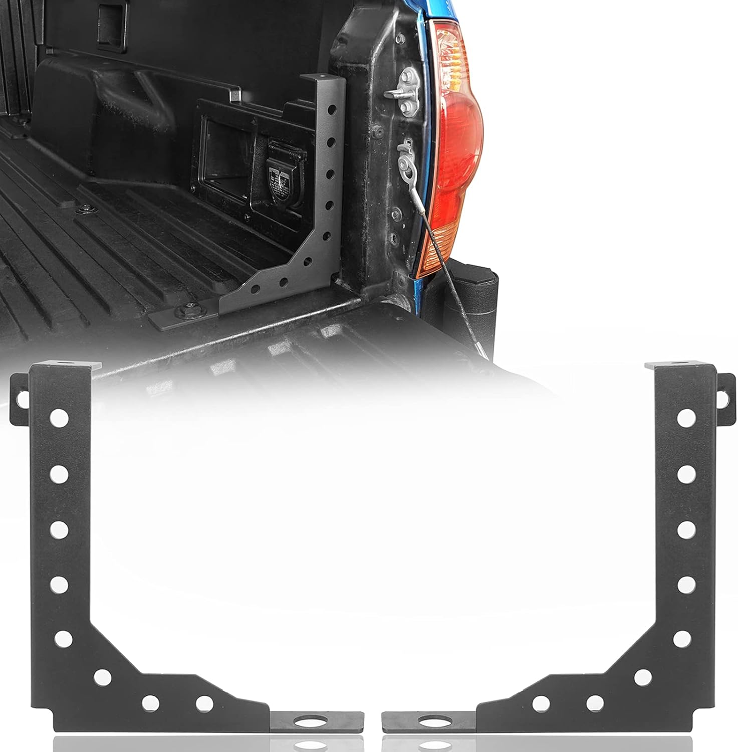 Hooke Road Tacoma Bed Channel Stiffener Support Brackets Compatible with Toyota Tacoma 05-22 2nd & 3rd Gen Pickup Truck - Pair