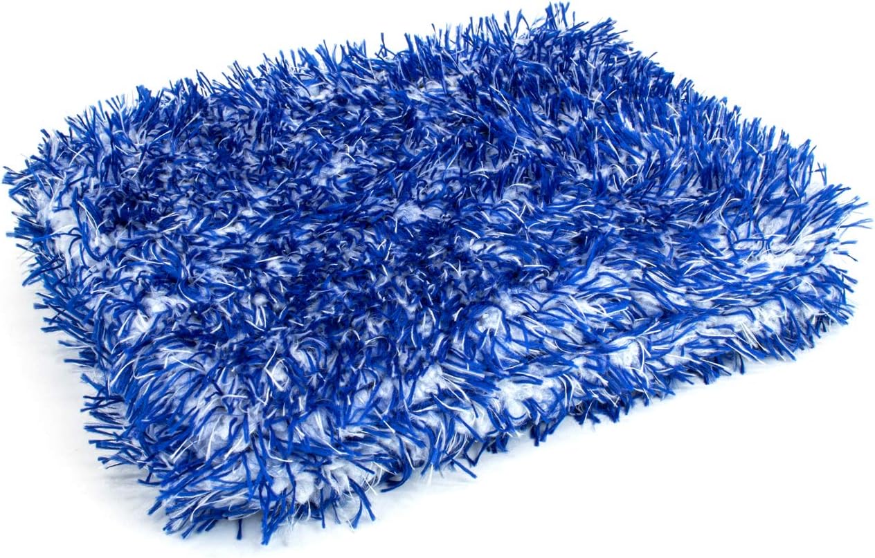 Autofiber [Wash Monster] Plush Car Wash Pad (10 in. x 8 in.) Blue - 1 Pack Pack of 2