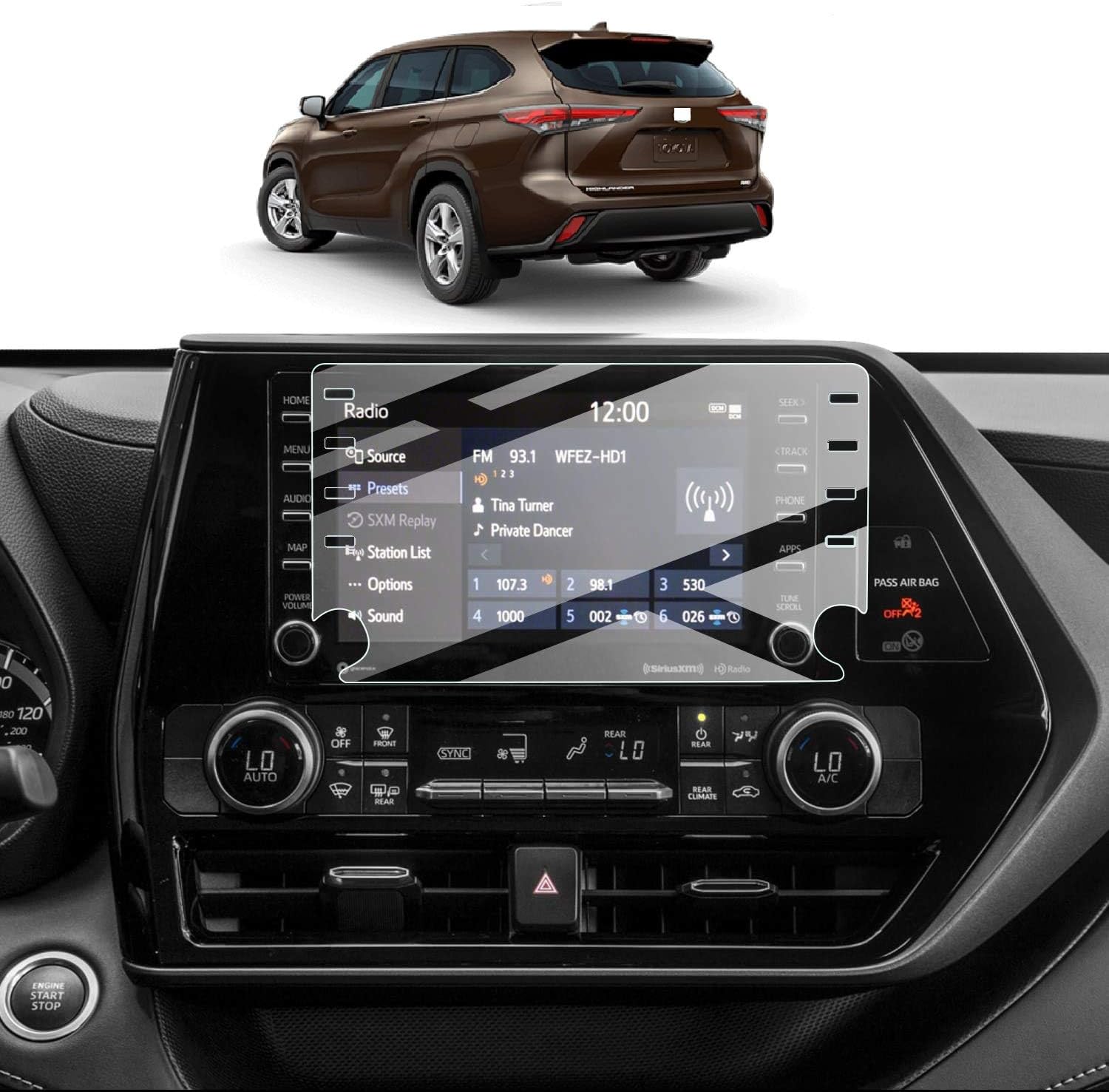 BSTACLL Screen Protector Compatible with Toyota Highlander 2020 2021 2022 [Navigation Touchscreen Protector] Tempered Glass Screen Protector Compatible With Highlander 8 Inch Touchscreen