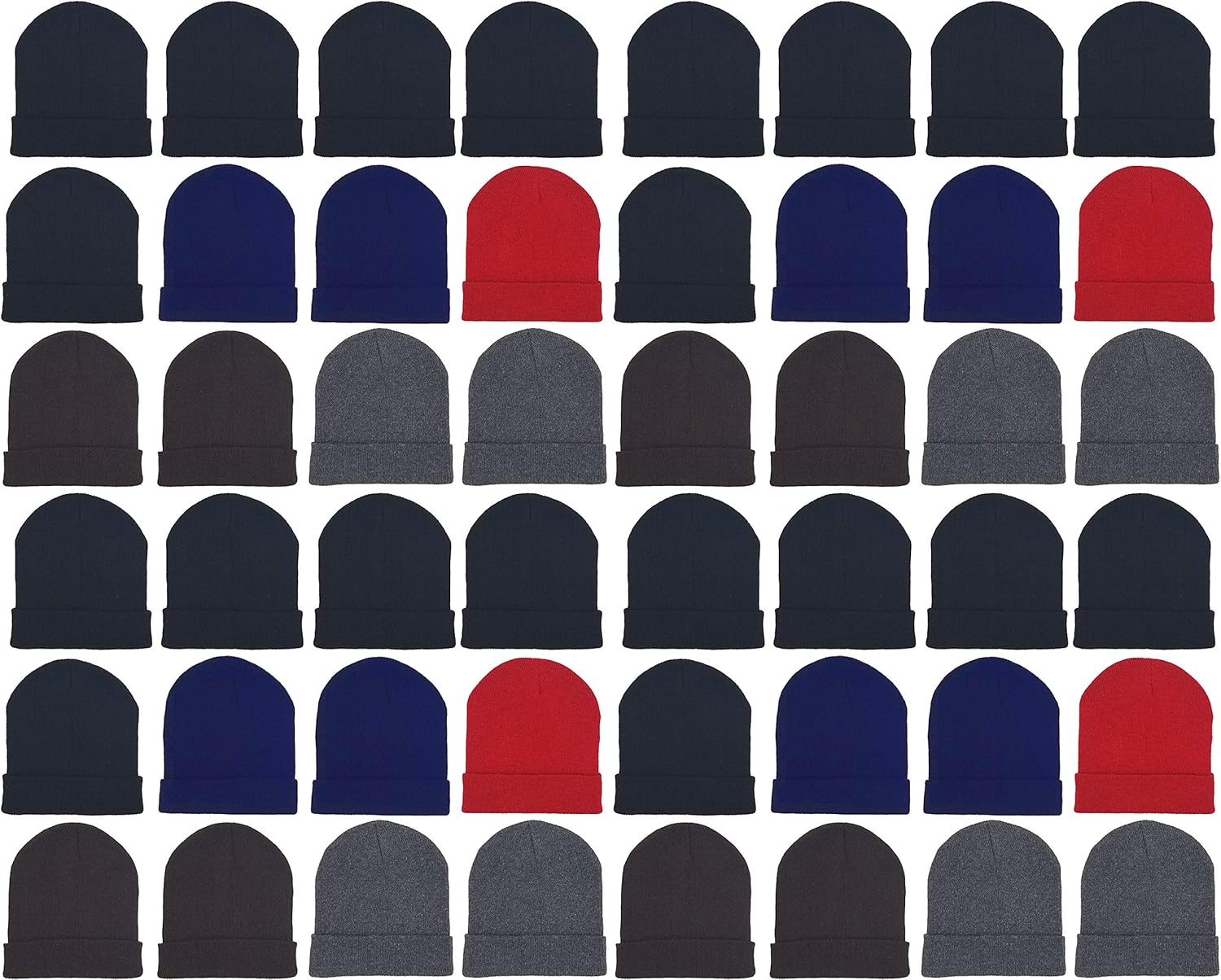48 Pack Kids Winter Beanies, Warm Cold Weather Hats for Boys Girls Children, School Outdoors, Bulk