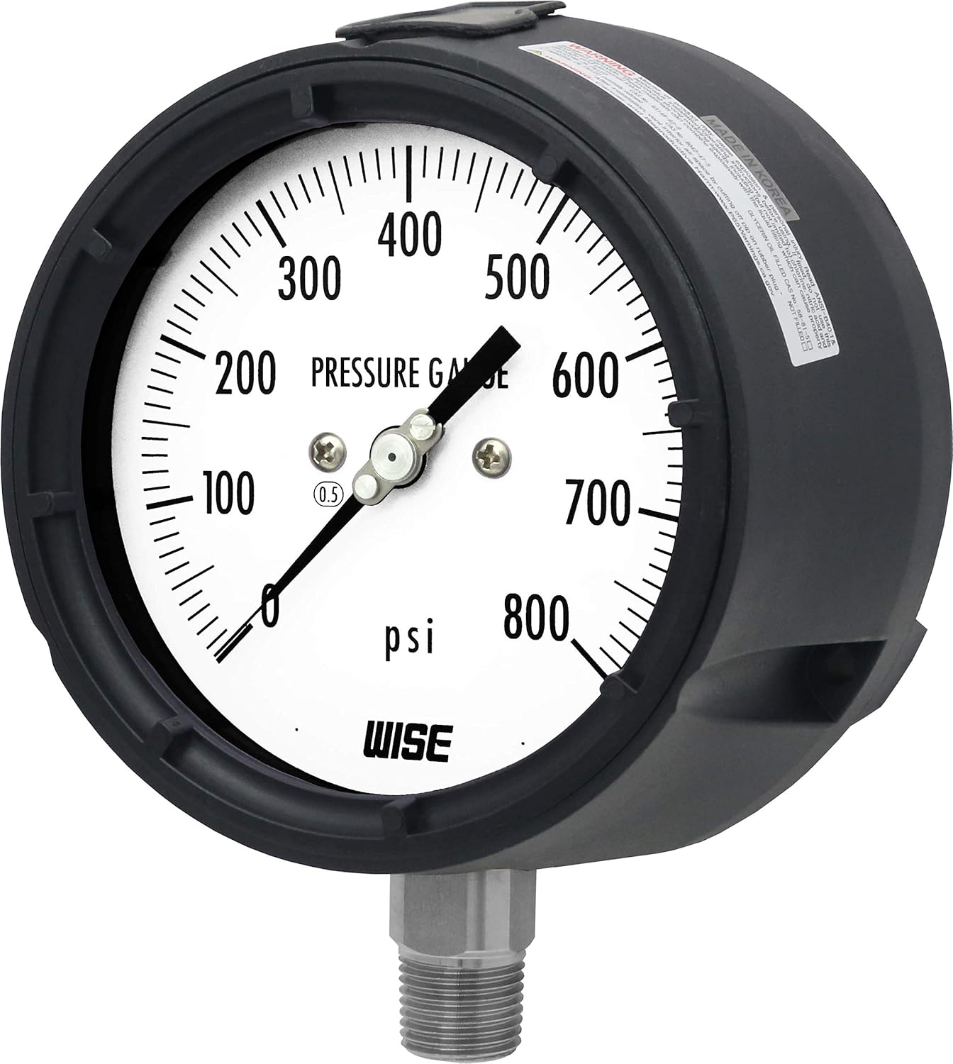 WISE Solid Front Type Pressure Gauge with thermoplastic case P359 125mm(4-1/2