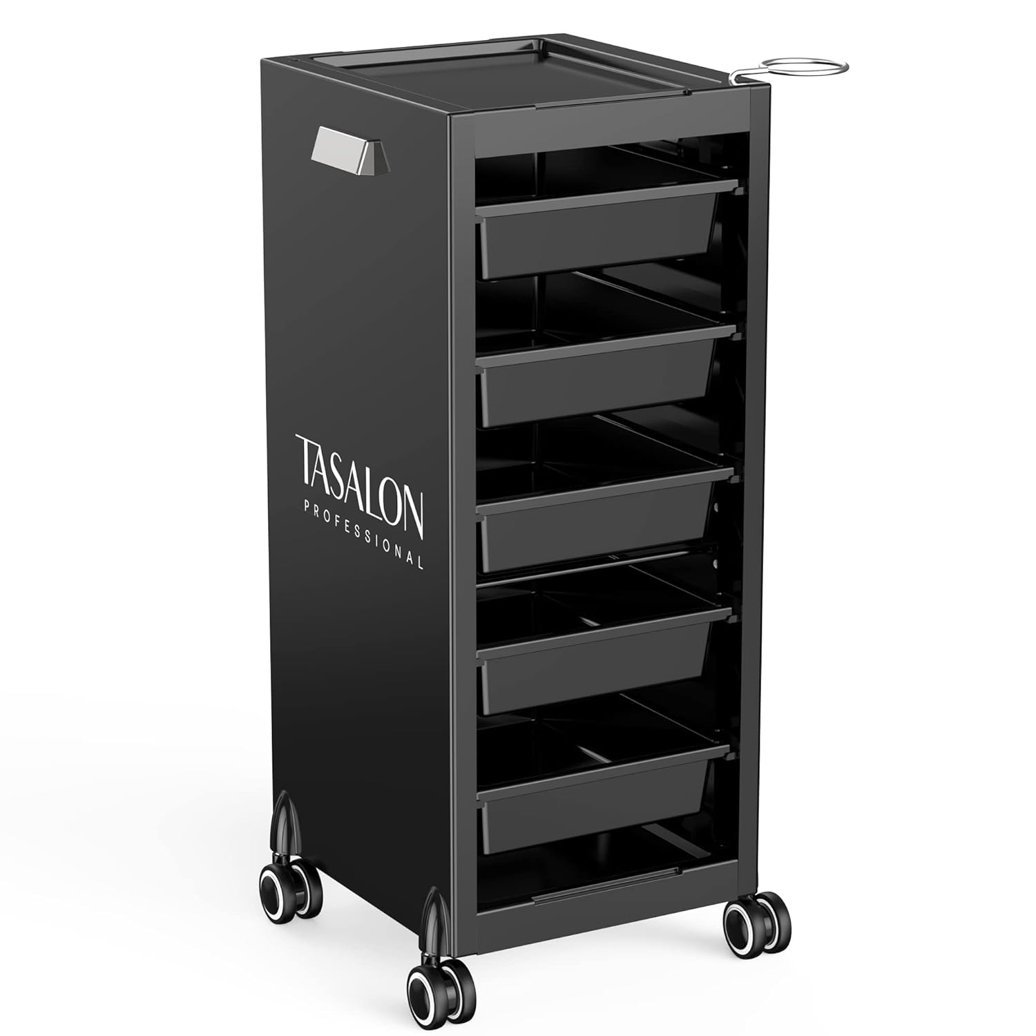 TASALON New Upgrade Salon Trolley Cart for Salon Station - Space Saving Salon Rolling Cart for Extra Storage &ndash; Hair Salon Beauty Cart &ndash; 5 Trays & Trolley Holders &ndash; Multipurpose Tool Cart - Tattoo Tray