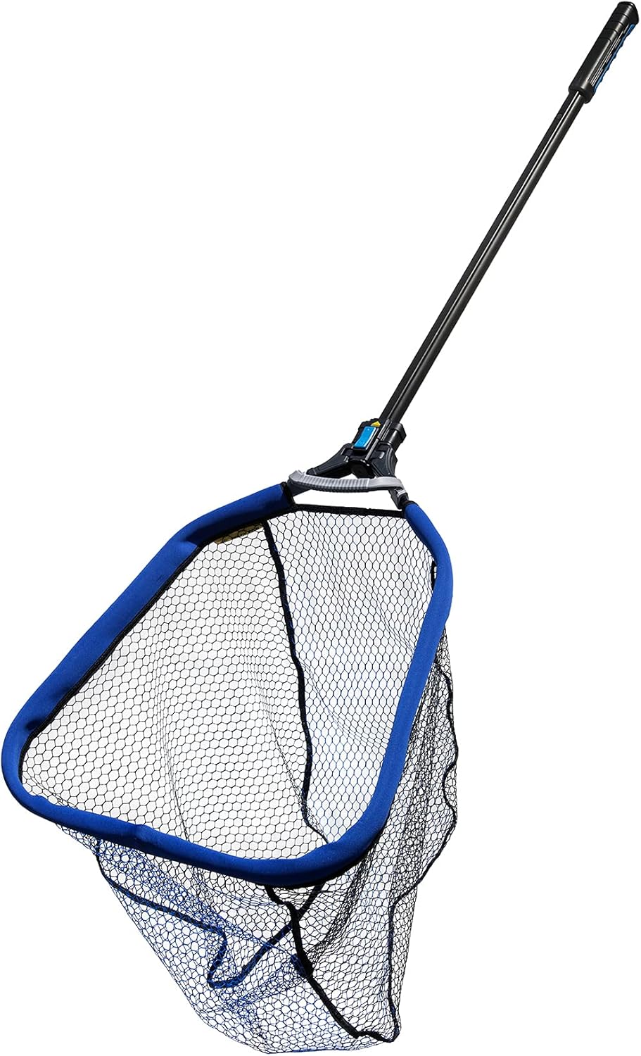 Black Paw Easy Fold Square Sliding Net Rubber Coated 3-D Net Bag, Super Strong, Collapsible Telescopic Pole Handle
