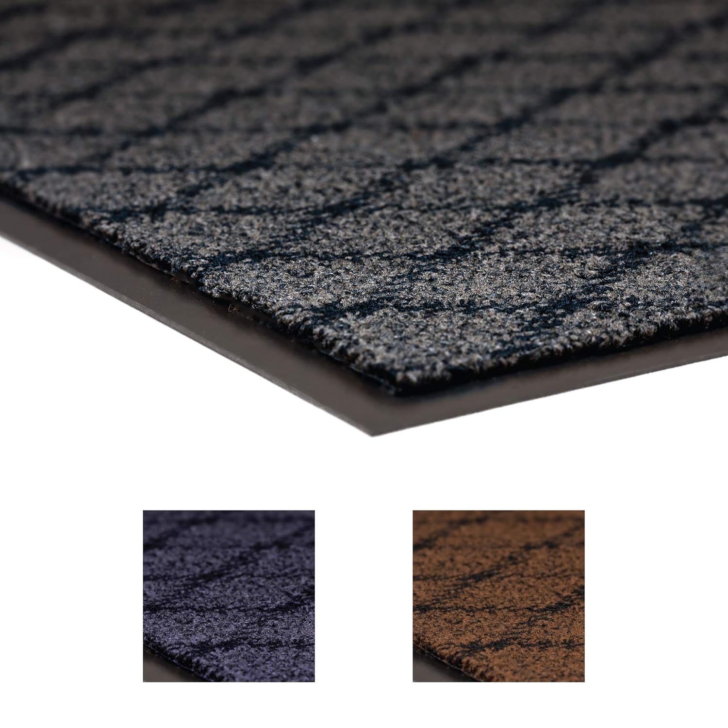 NoTrax 125 Evergreen Diamond&trade; Vinyl Backed Entrance Mat, for Home or Office, 3' X 10' Charcoal