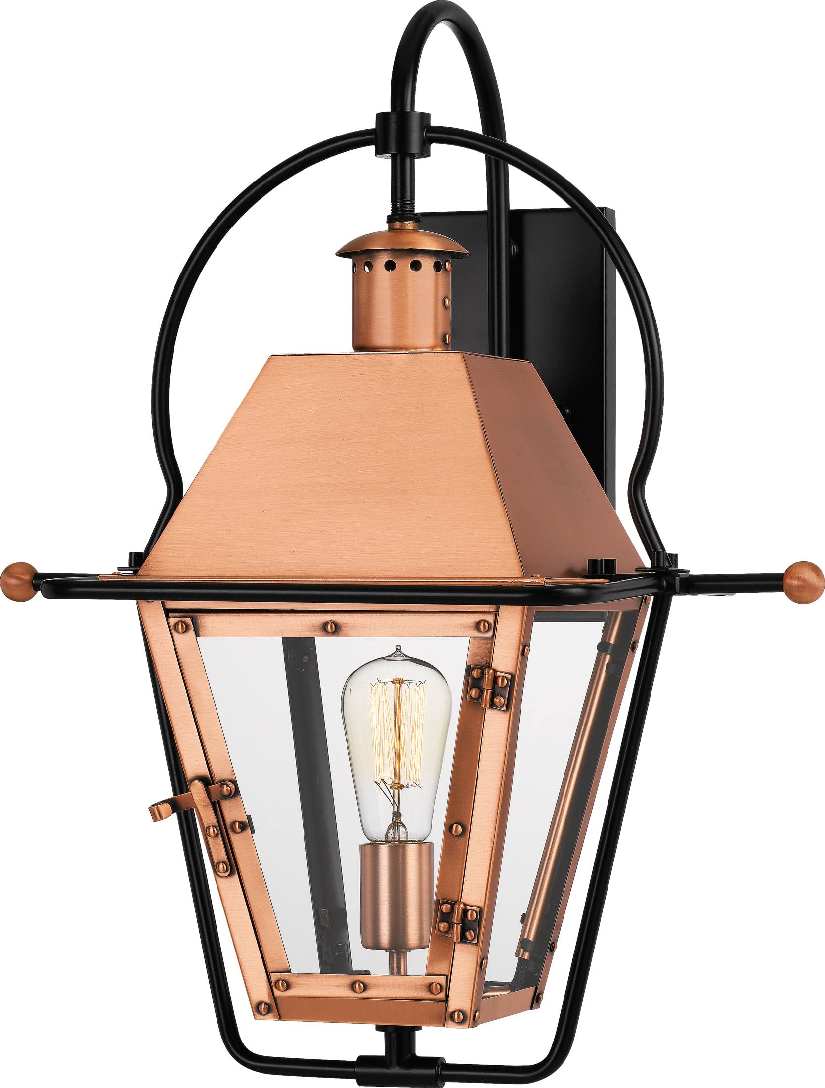 Quoizel Rue De Royal 1-Light Outdoor Wall Lantern Copper RO8418AC