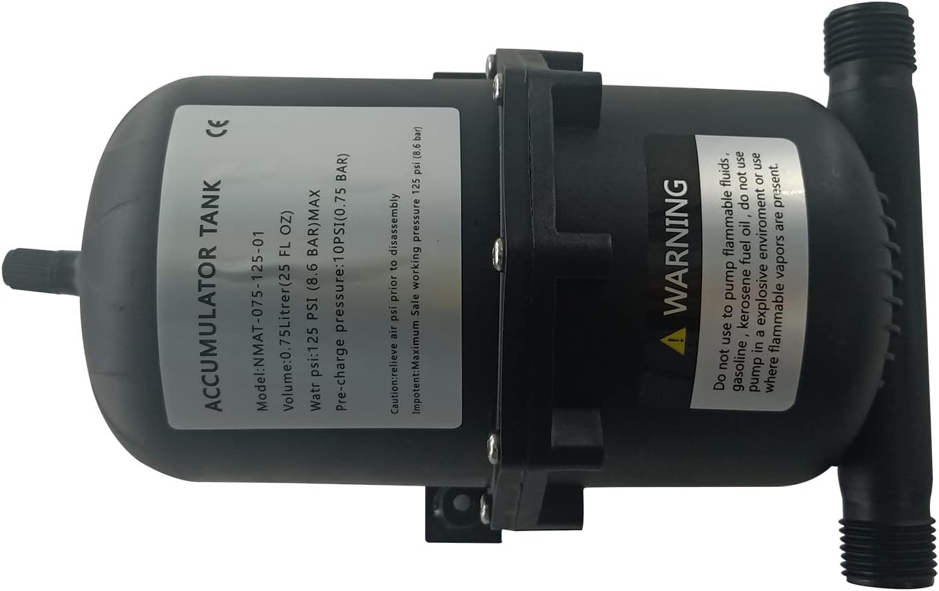 DYRDINSHOW Tank Water Pump Accumulator Pressure Tank Water Pump Flows Control 0.75 L 125PSI Compatible with Caravan Boat bathroom kitchen Garden Water Pump Accumulator Tank
