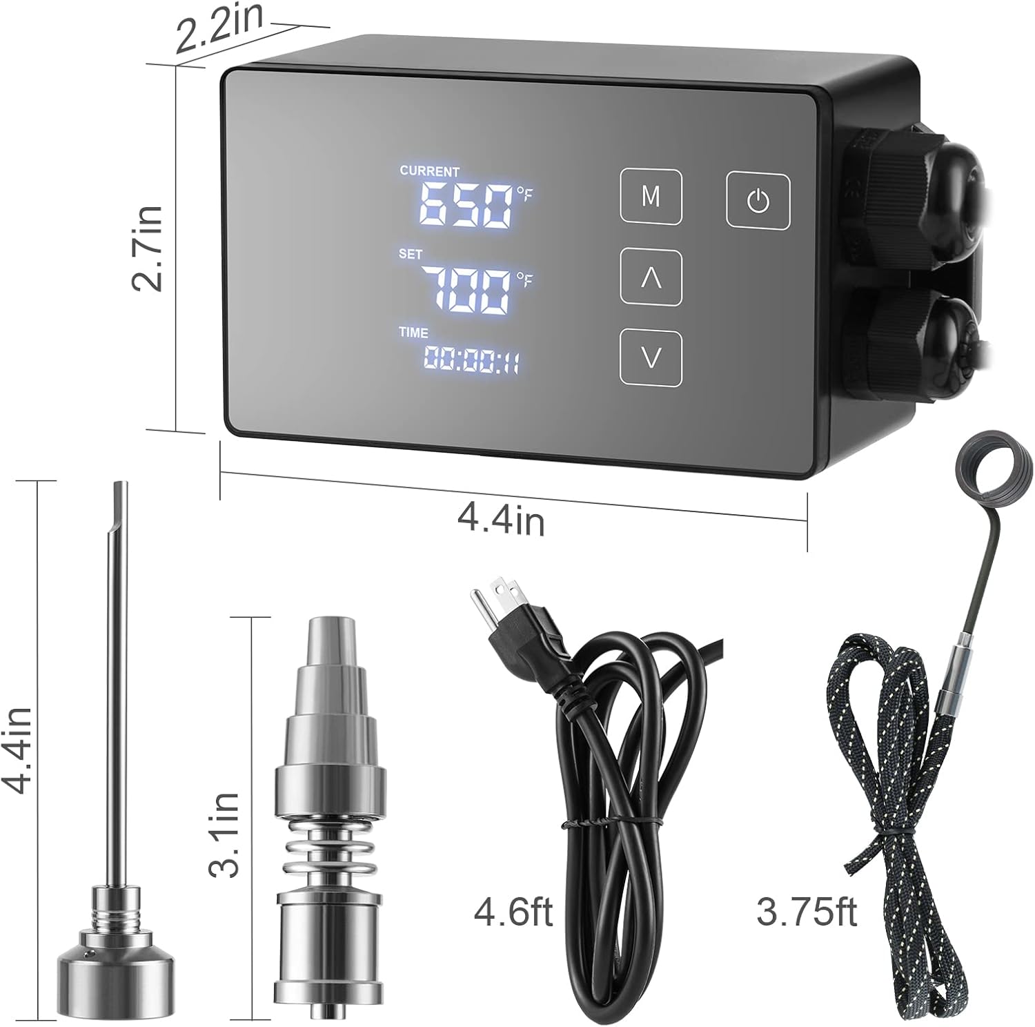 Digital Temperature Controller, Black, 110V