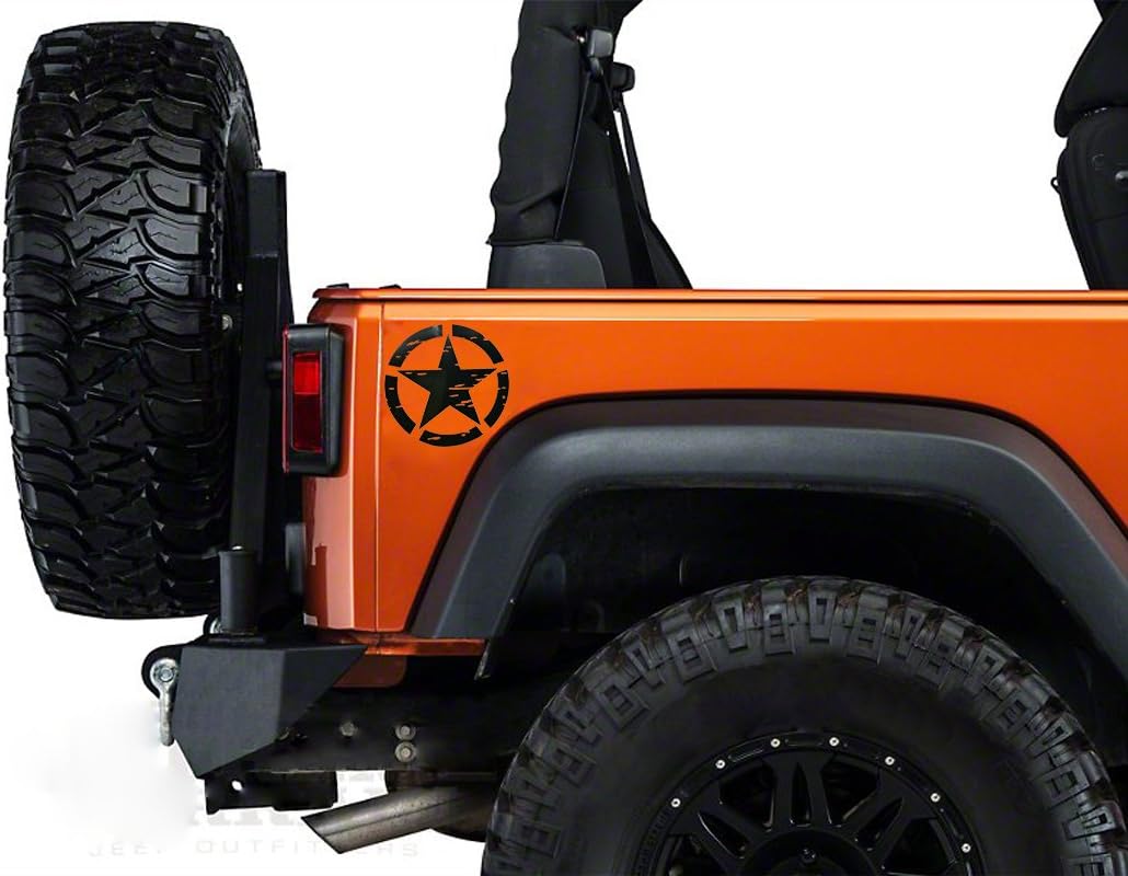 V8 GOD Decals Decoration Trim Car Body Stickers Bumper in Black for Jeep Wrangler YJ TJ JK JL Gladiator Tacoma Tundra RAM Pickup Truck - Pair,6.3inches Pack of 2