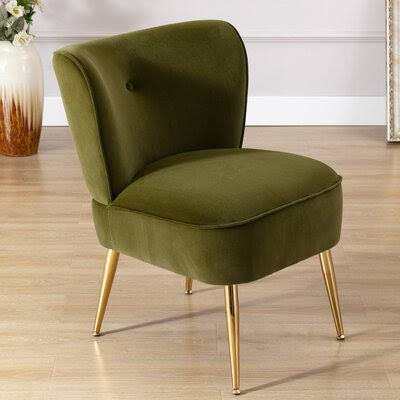 Cino 22.83x22 W Velvet Wingback Chair Mercer41 Fabric: Grass Green Velvet