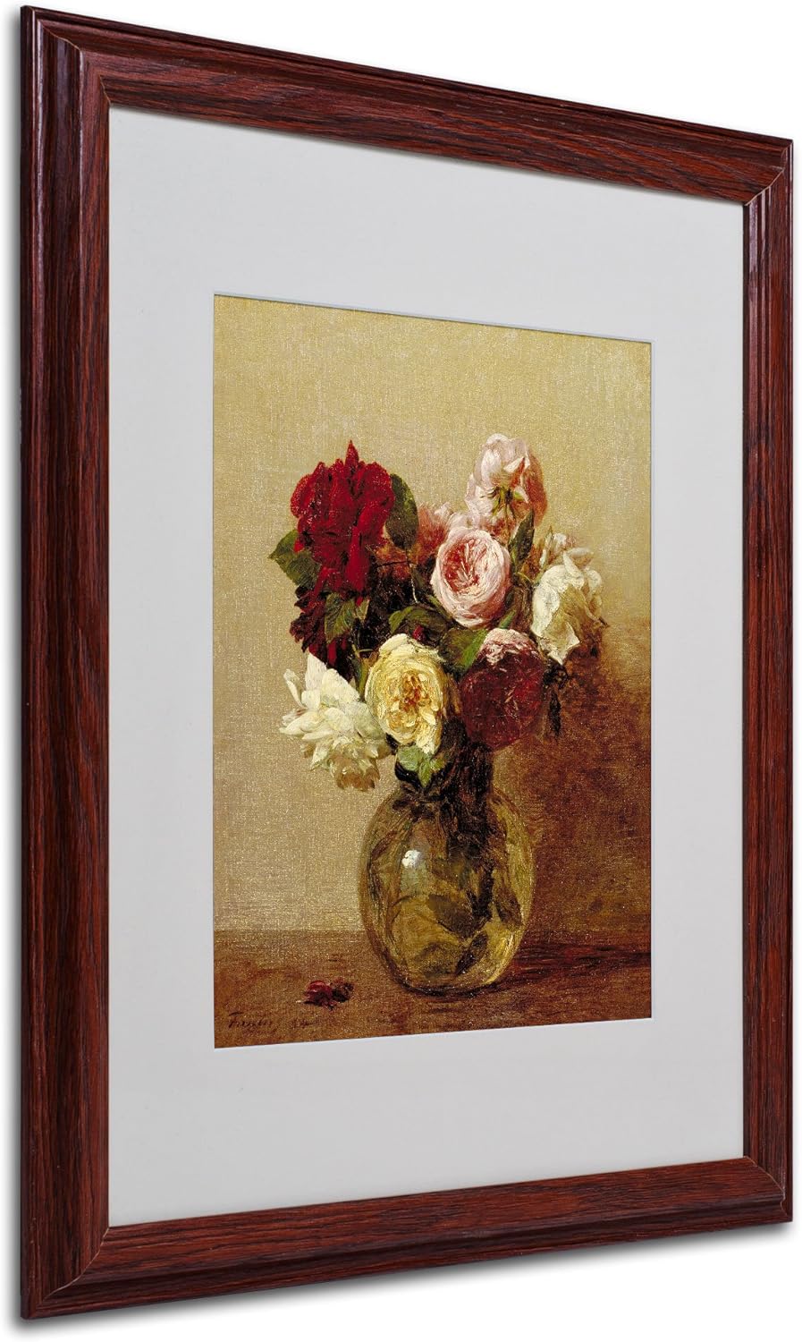 Roses 1884 Artwork by Henri Fantin Latour, 16 by 20-Inch, Wood Frame Pack of 2