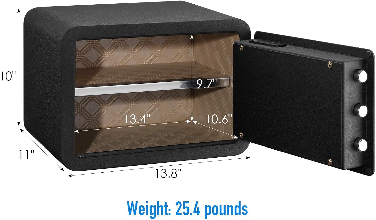 Tenamic Biometric Fingerprint Safe Box 0.85 Cubic Feet Electronic Touch Screen Keypad Security Box with Induction Light and Leather, Solid Alloy Steel Office Hotel Home Cabinet Safe, Black