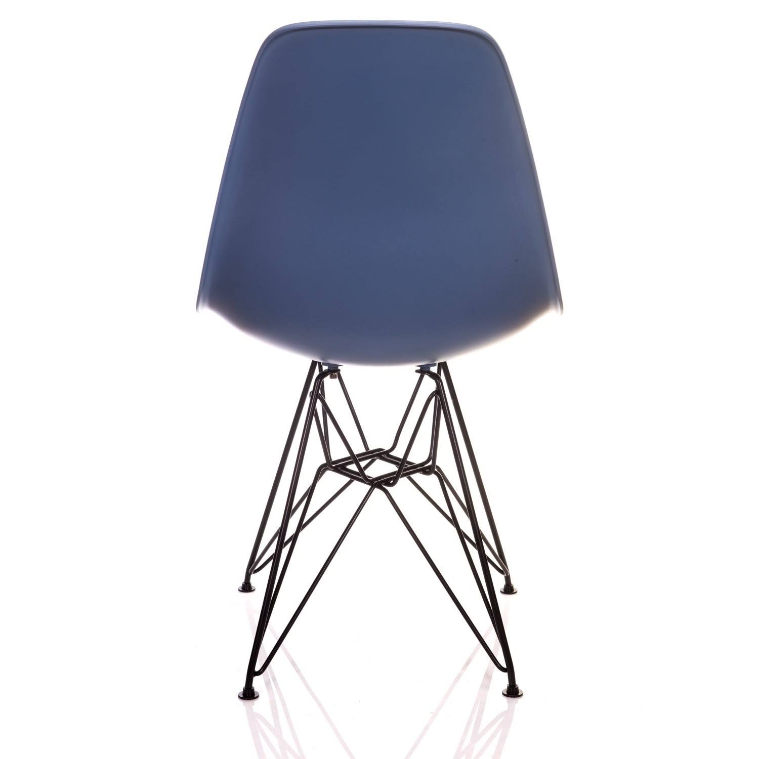 Splendid Nature Series Slate Blue DSR Mid-Century Modern Dining Accent Side Chair with Black Eiffel Steel Leg (Set of 4)