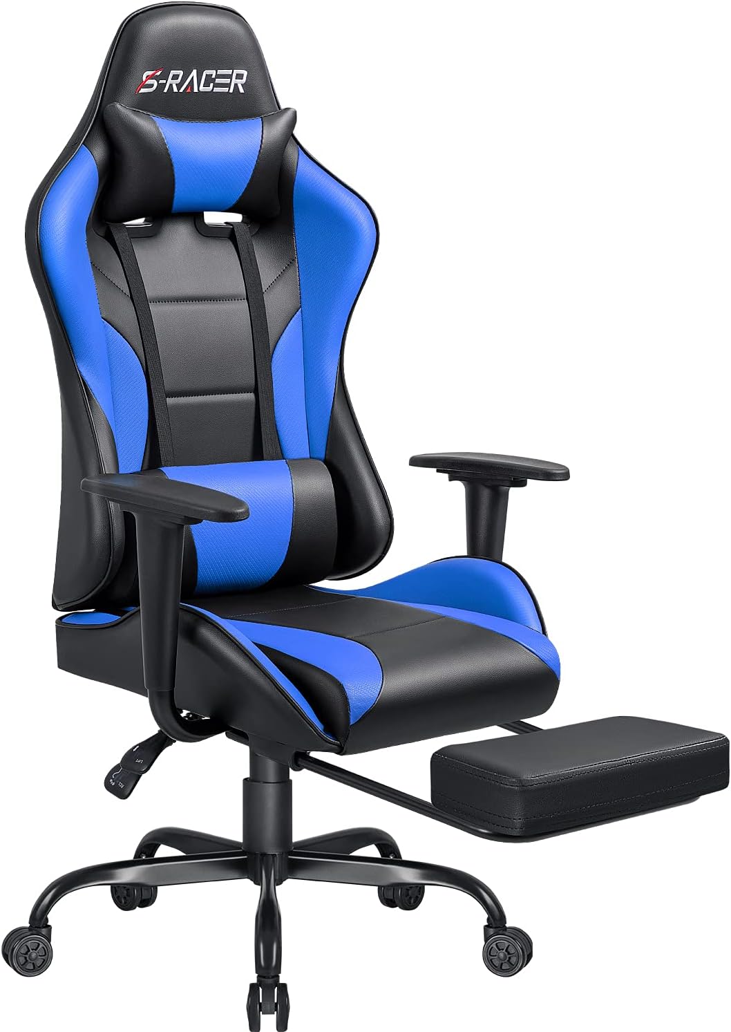 Homall Gaming Chair Computer Office Chair Ergonomic Desk Chair with Footrest Racing Executive Swivel Chair Adjustable Rolling Task Chair (Black)