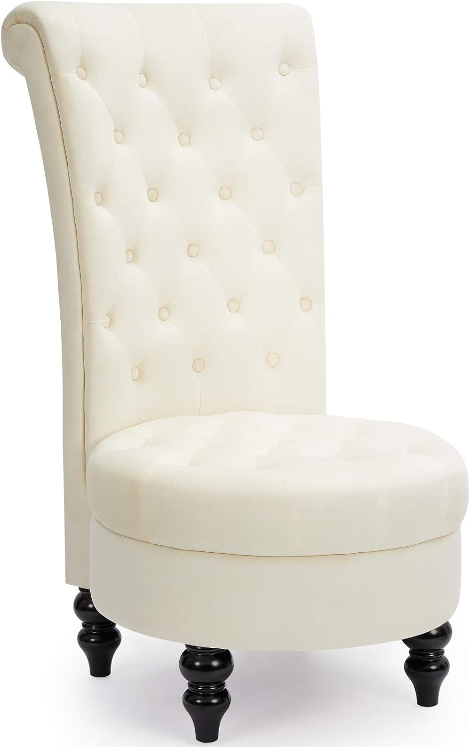 ECOTOUGE Queen Throne Chairs for Party, Royal Design High Back Armless Chair with Sturdy Wood Legs for Bedroom, Red