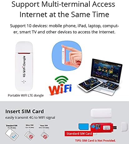 Unlocked Mini 4G Dongle USB LTE Ufi Mobile Data Wireless Router Network Card WiFi Hotspot Modem dongle with Sim Card Slot Pack of 2