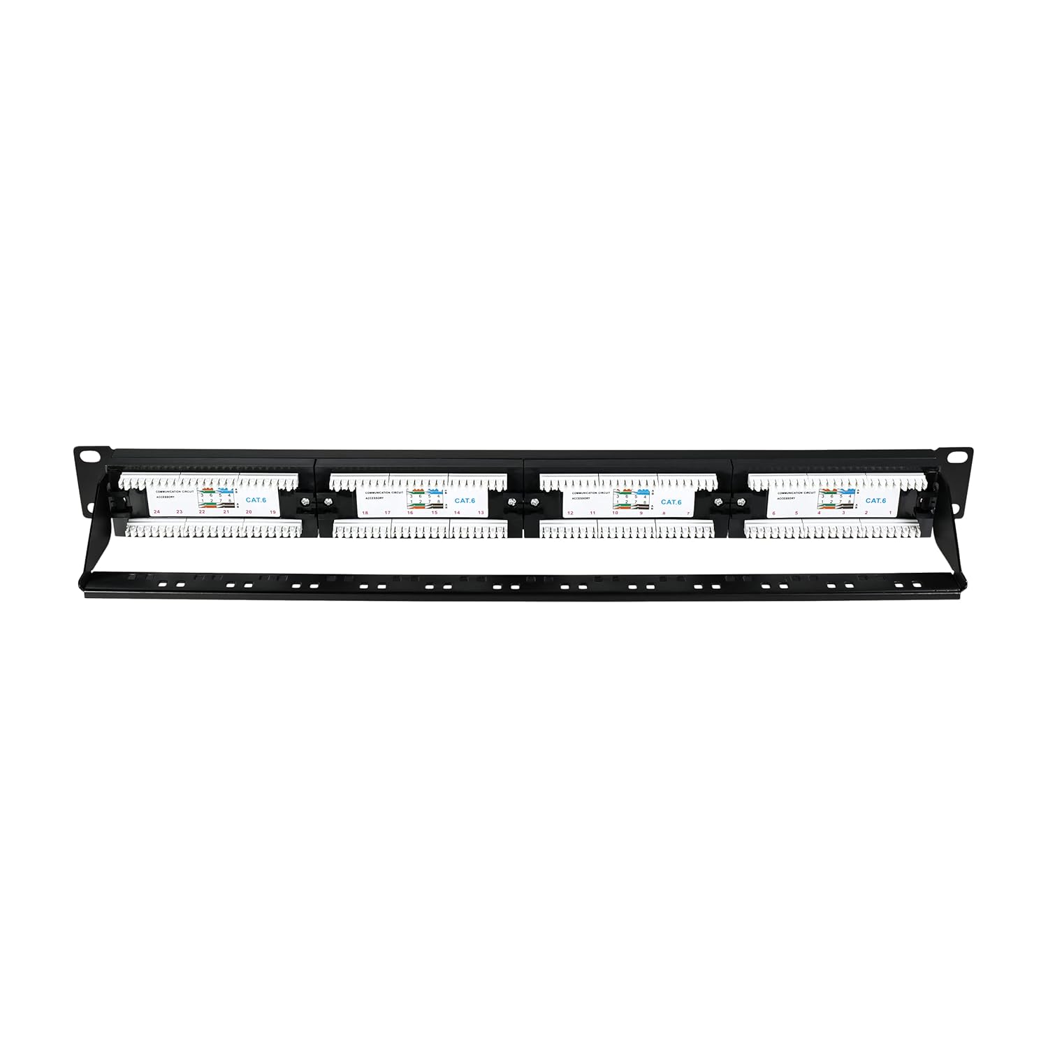 Verbex 24 Port Patch Panel UL Listed, Rackmount or Wallmount, Compatible with Cat5, 5e, 6 for RJ45 Patch Panel