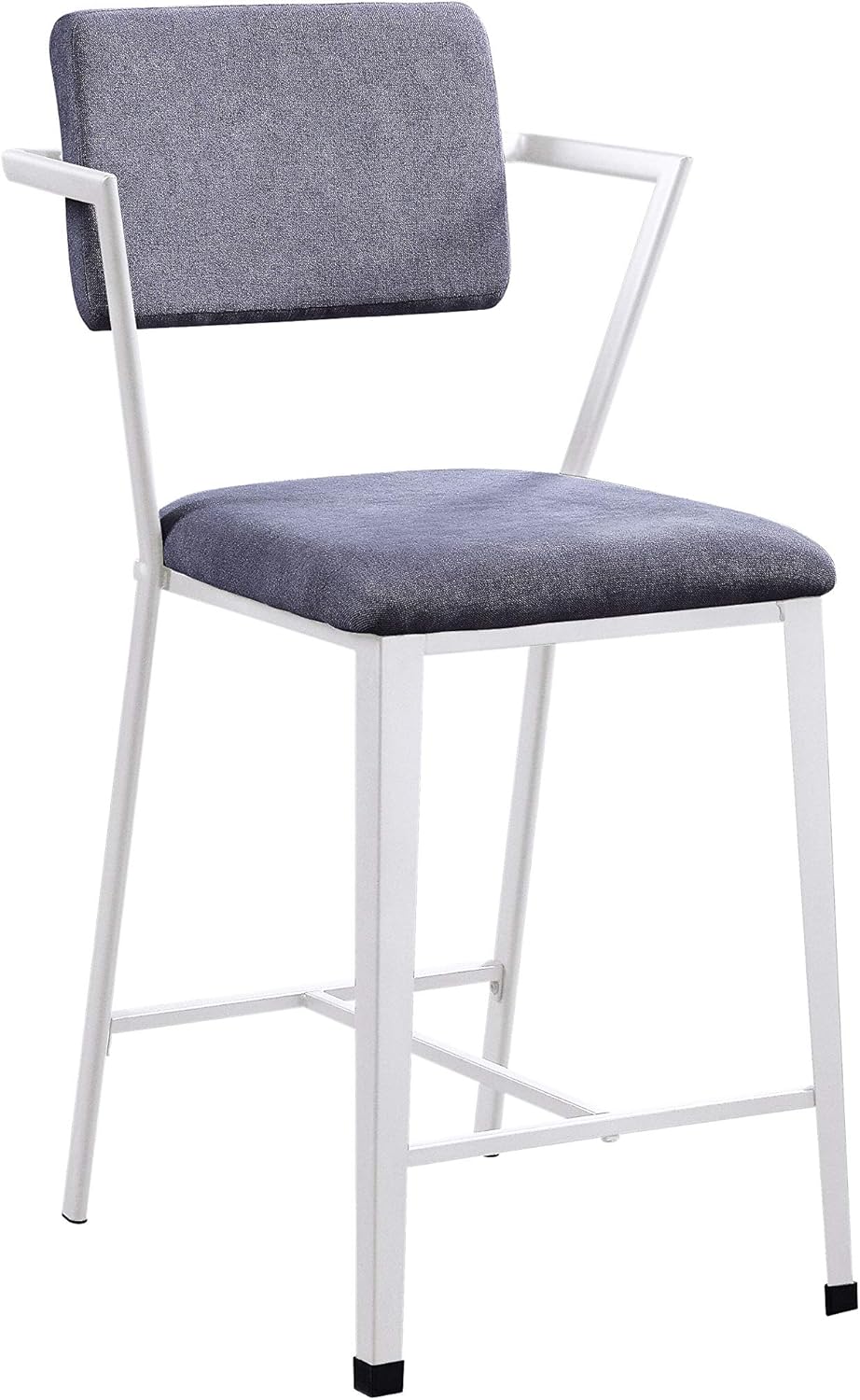ACME Cargo Counter Height Chair (Set-2) - - Gray Fabric & White