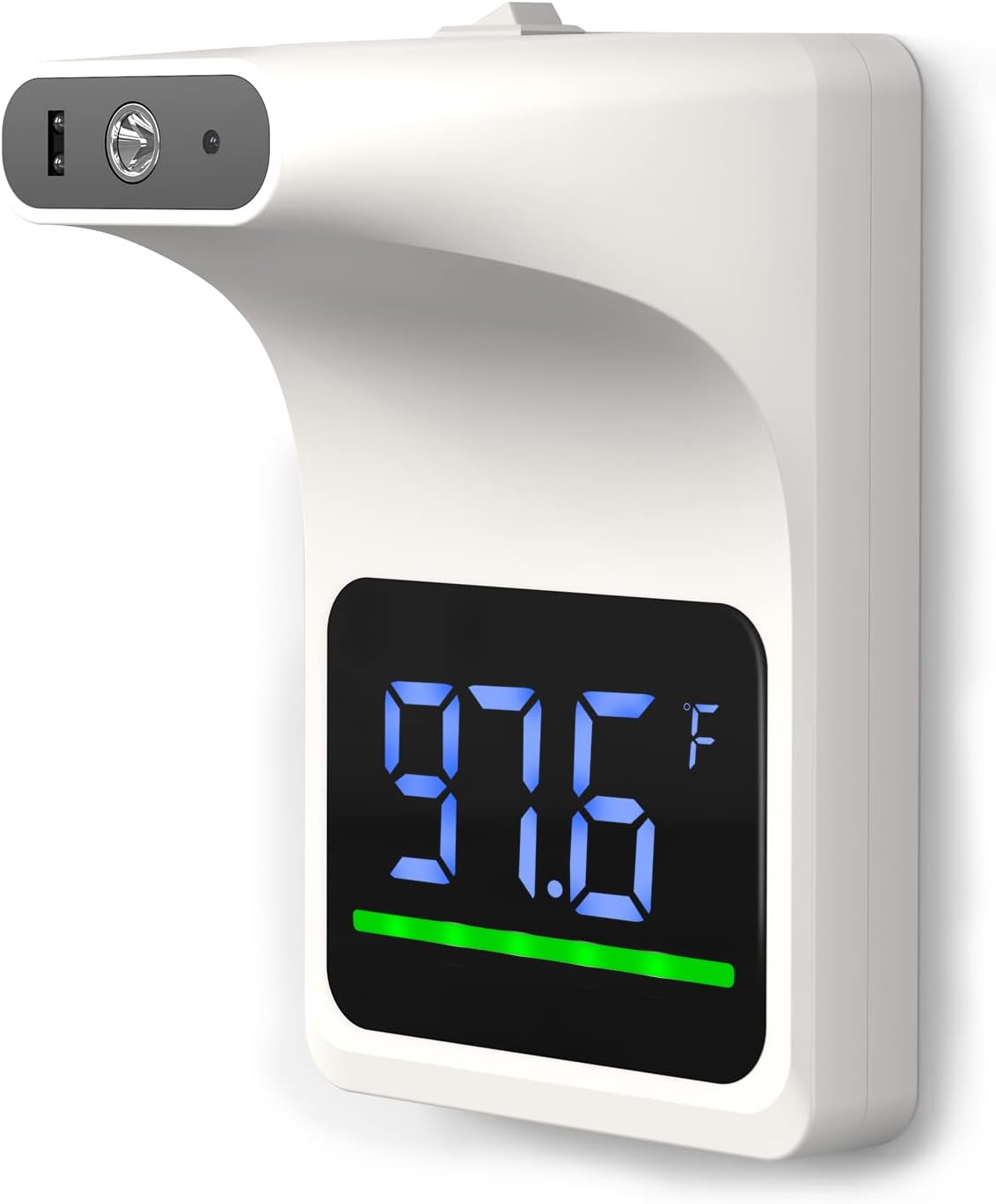 GEKKA Wall Mounted Infrared Forehead Thermometer for Adults, Non Contact Digital Wall Thermometer with LCD Display Fever Alarm Accurate Instant Reading for Offices, Schools, Factories