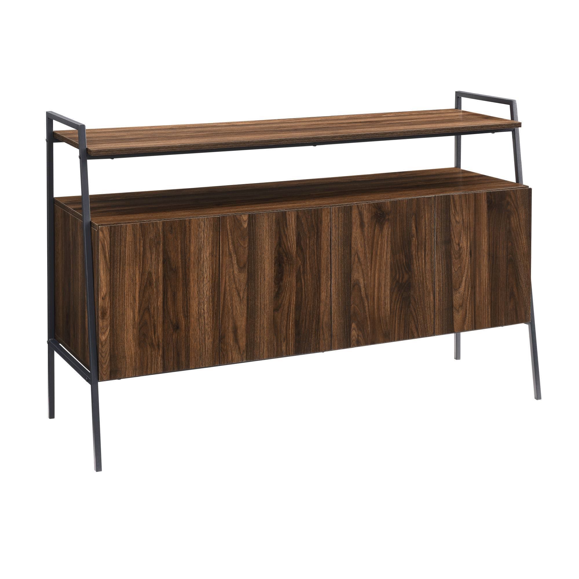 Sophia Angled Frame 4 Door Modern TV Stand for TVs Up to 58x22 Dark Walnut - Saracina Home