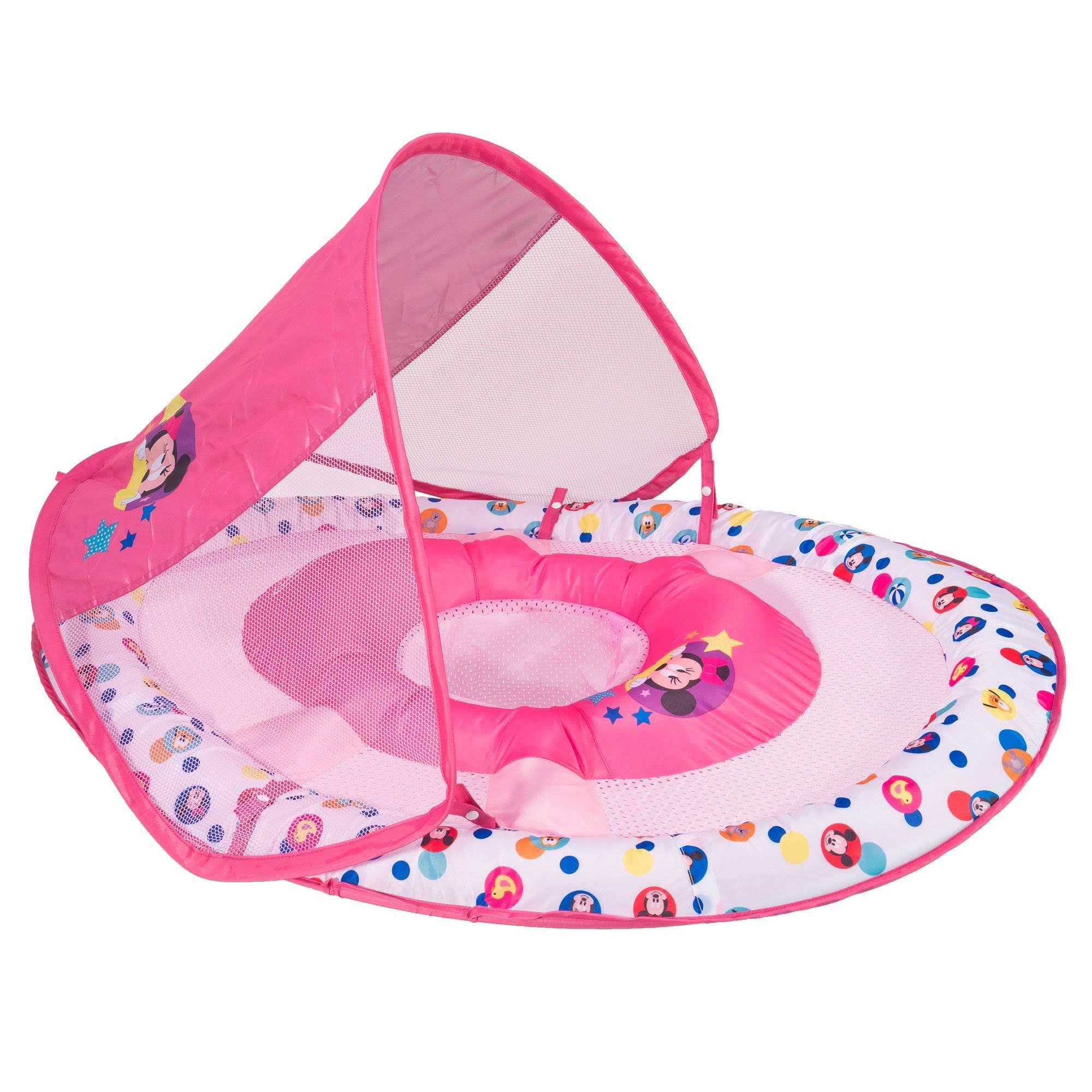 Swimways Inflatable Baby Swimming Pool Float w/ Canopy, Minnie Mouse (6 Pack)
