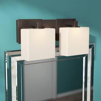 Luzerne 2-Light Vanity Light Brayden Studio Finish: Matte Black, Shade Color: Opal