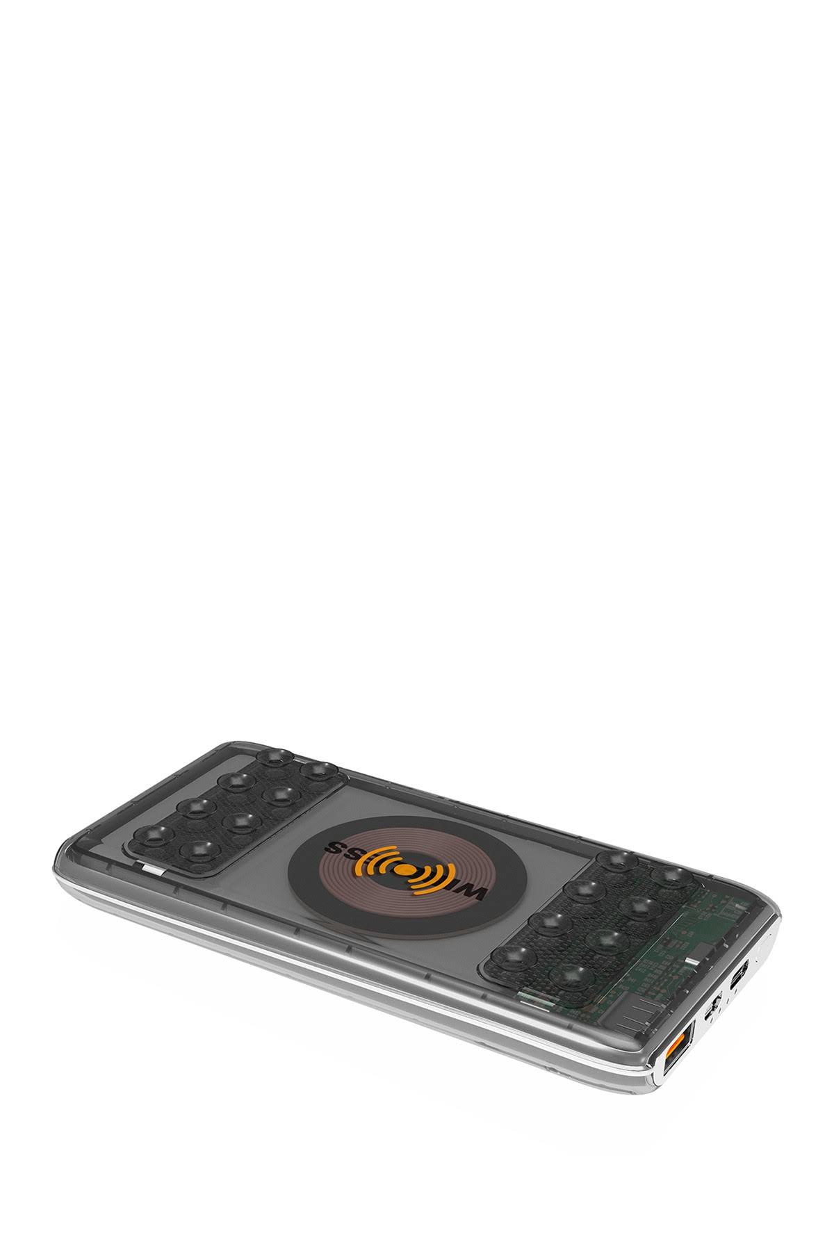 Black 8,000 mAh Power Bank with Wireless Charging Feature