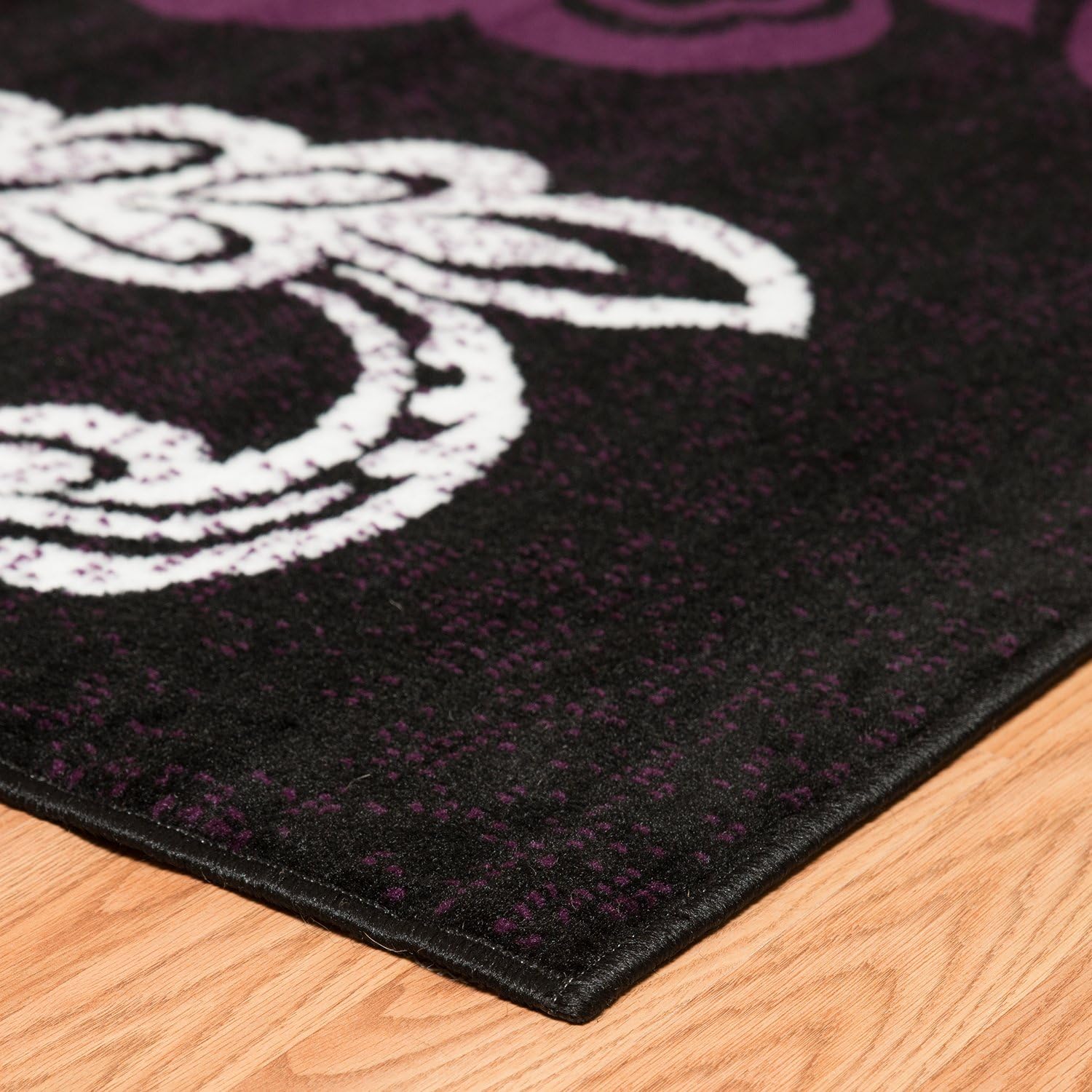 United Weavers of America Dallas Trousseau Rug - 7ft. 10in. x 10ft. 6in, Plum, Polypropylene Rug with Floral Pattern, Jute Backing. Modern Indoor Rugs