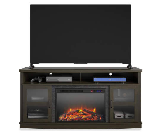 Ameriwood - 63x22 Rollins Espresso Electric Fireplace Console