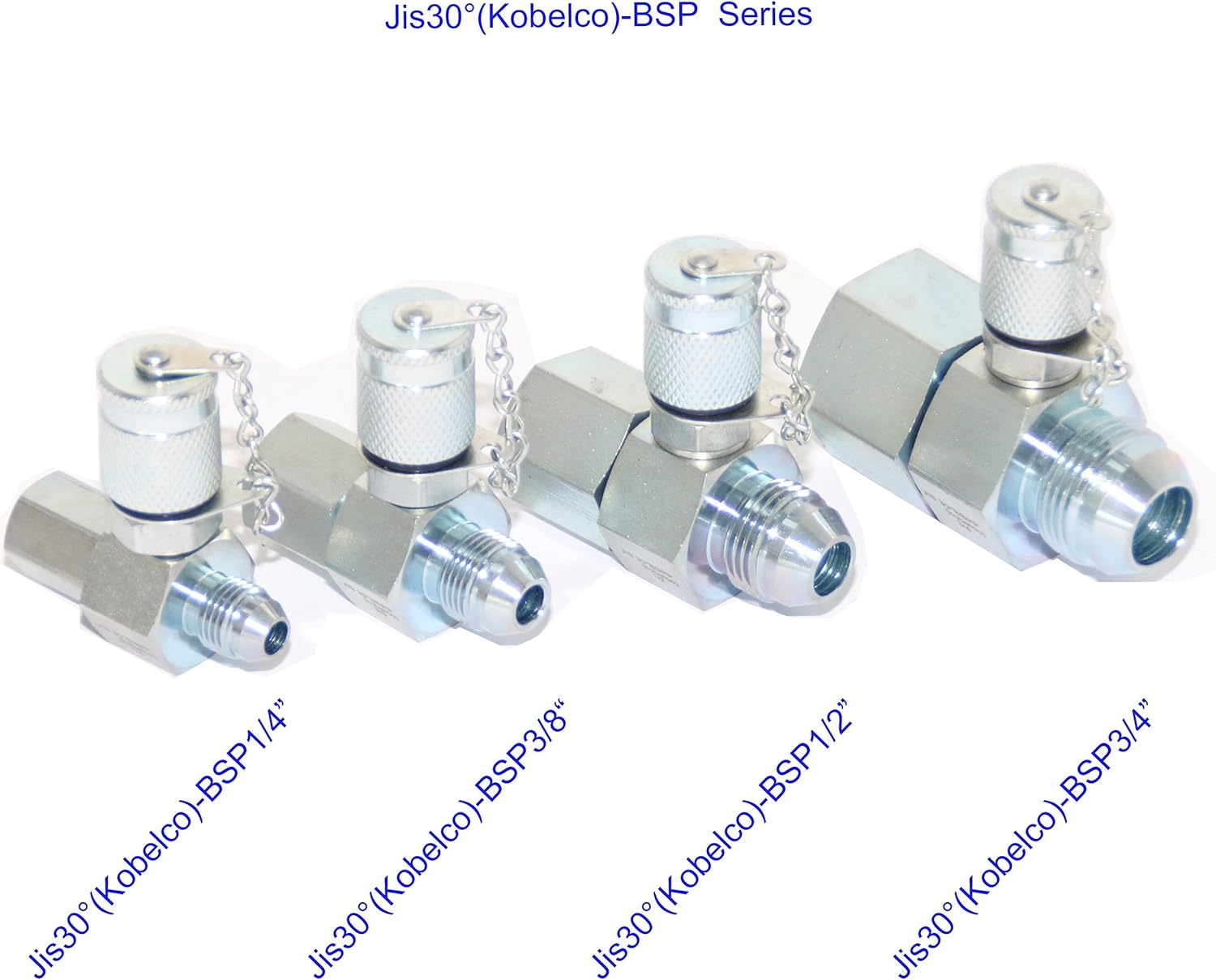 XZT Kobe 4PACK Hydraulic Swivel Run tees Tester Coupling Kit for Excavator Construction Machinery