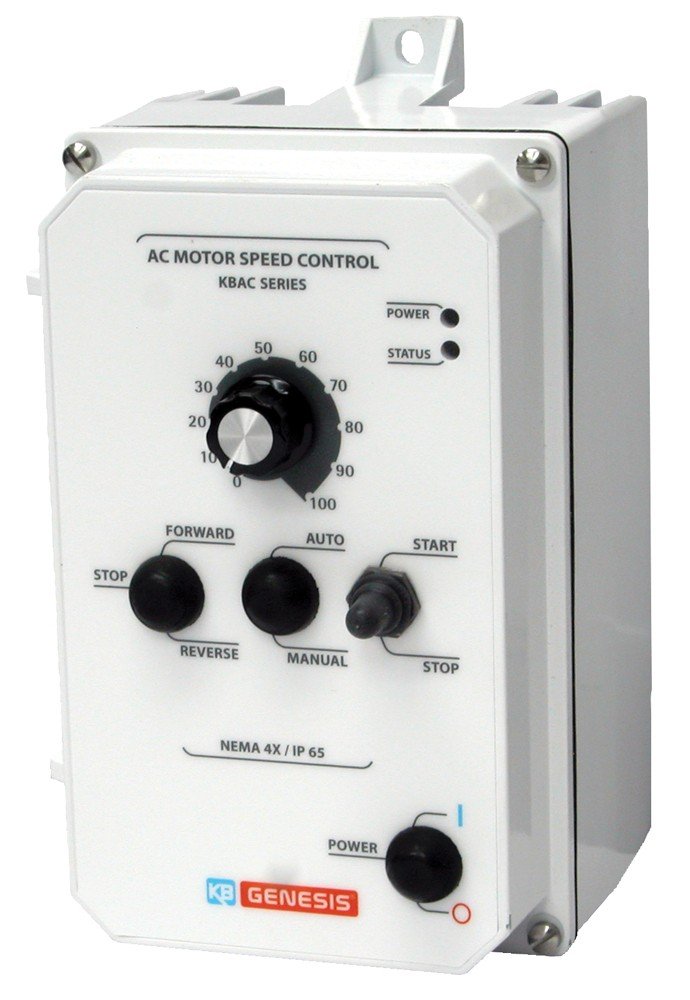 KB Electronics, 9988, KBAC-24D (White), 1HP, 1-Phase, 110-120V;200-240V (Input), Nema 4X Enclosure, Variable Frequency Drives