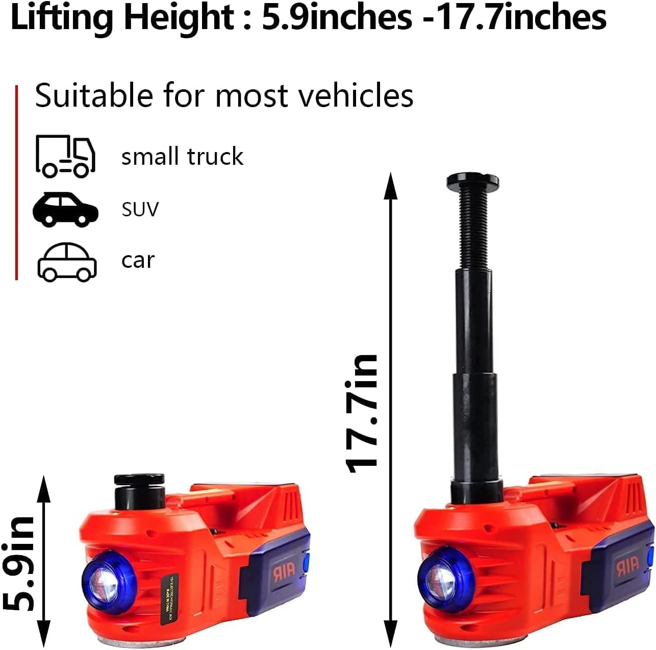 ROGTZ Electric Hydraulic Car Jack kit with Touch Screen, 2.0 Upgraded Portable 5 Ton Car Floor Jack with Impact Wrench, Car Lift Floor Jack for SUV Sedans Tire Change with LED Light
