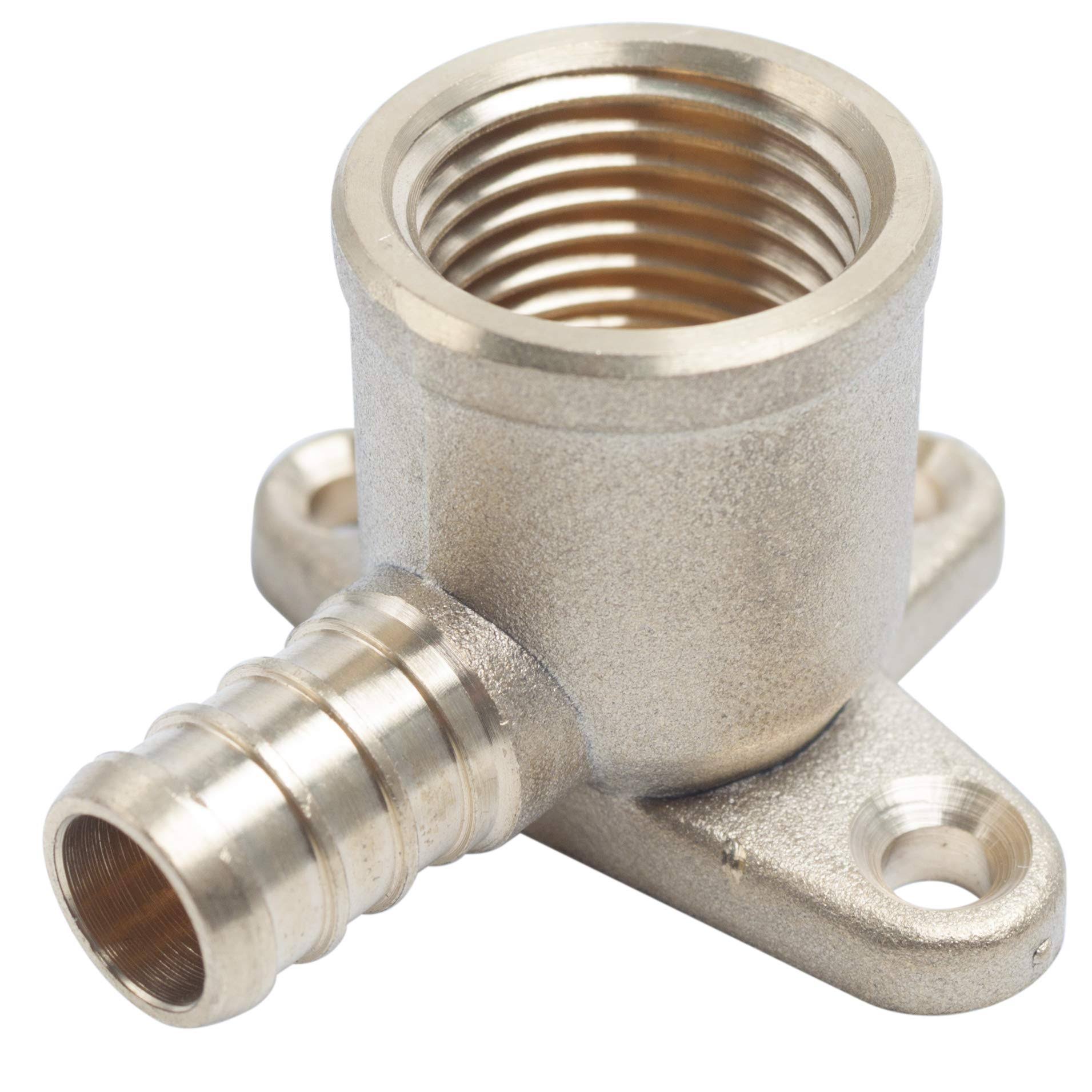 LTWFITTING 1/2 in. Brass PEX Barb FIP 90-Degree Drop-Ear Elbow Fitting (10-Pack)