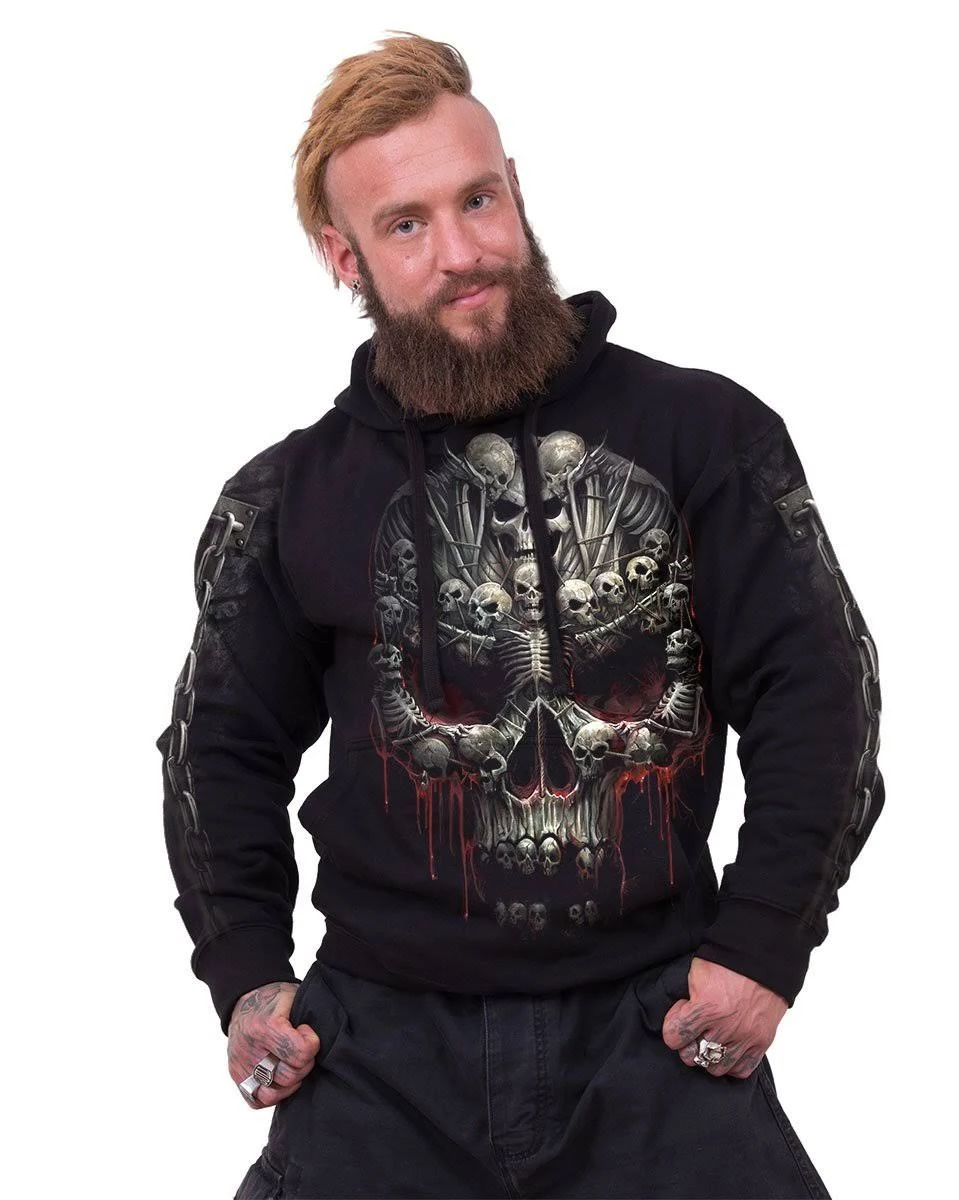 Death Bones - Side Pocket Hoody Black, XXL